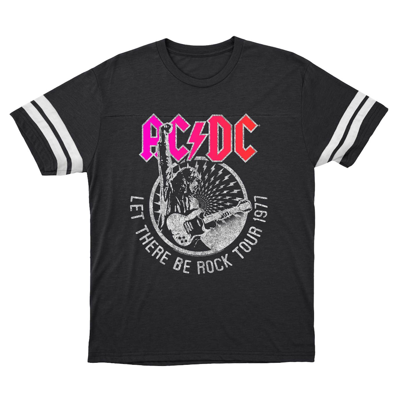 AC/DC T-Shirt | Let There Be Rock Tour 1977 Silver Bling Design