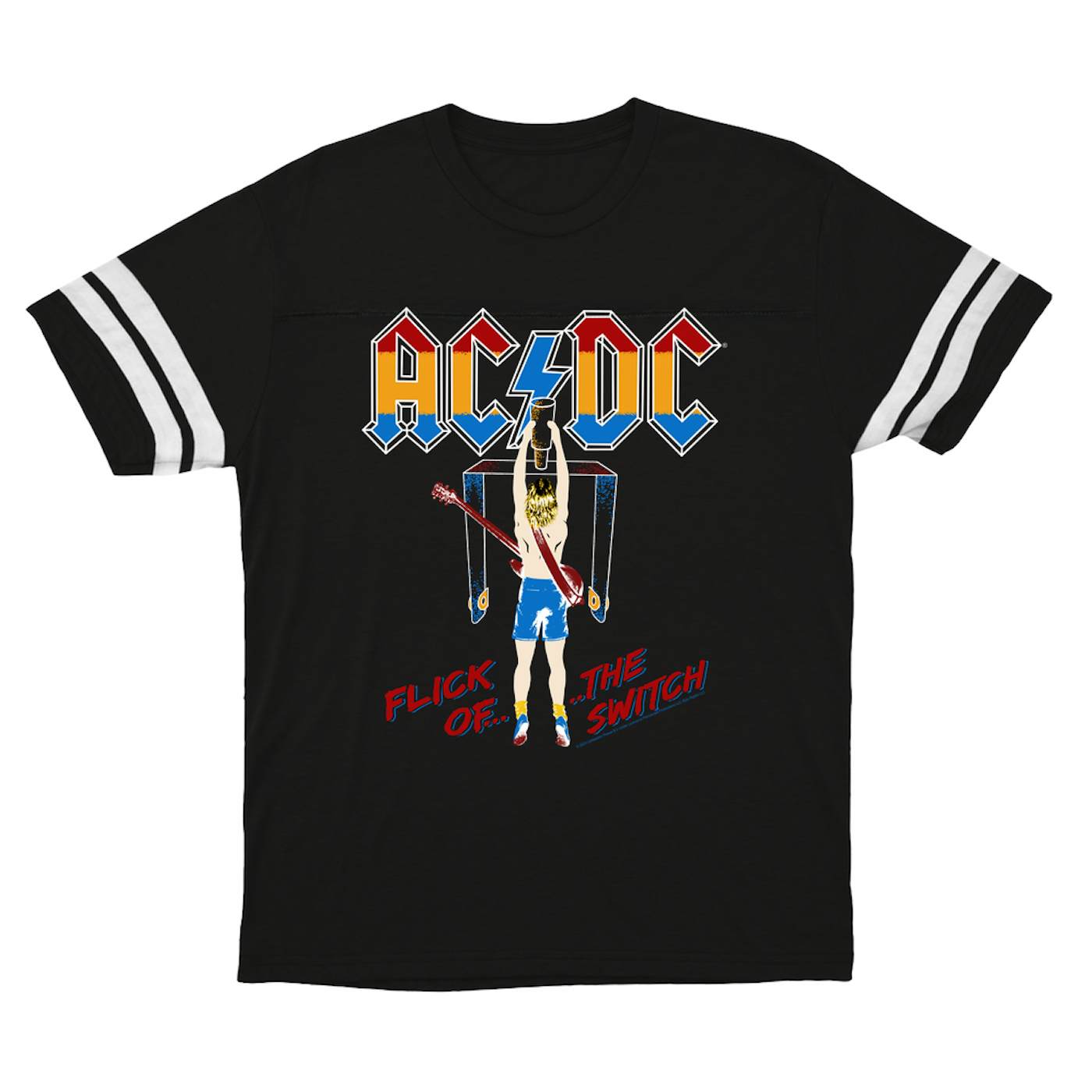 AC/DC T-Shirt | Colorful Flick Of The Switch ACDC Football Shirt