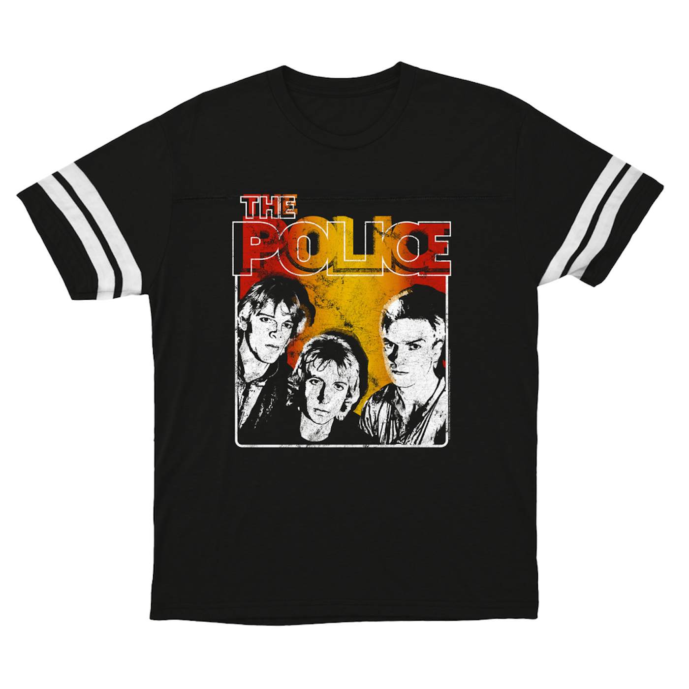 The Police T-Shirt | Outlandos Ombre Trio Distressed (Merchbar Exclusive) The Police Football Shirt
