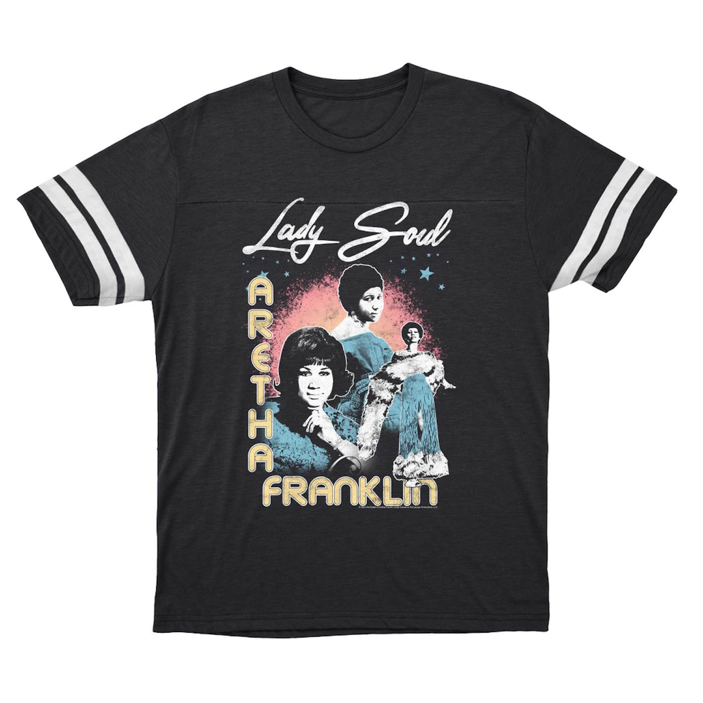 Aretha Franklin T-Shirt | Lady Soul Collage Aretha Franklin Football Shirt