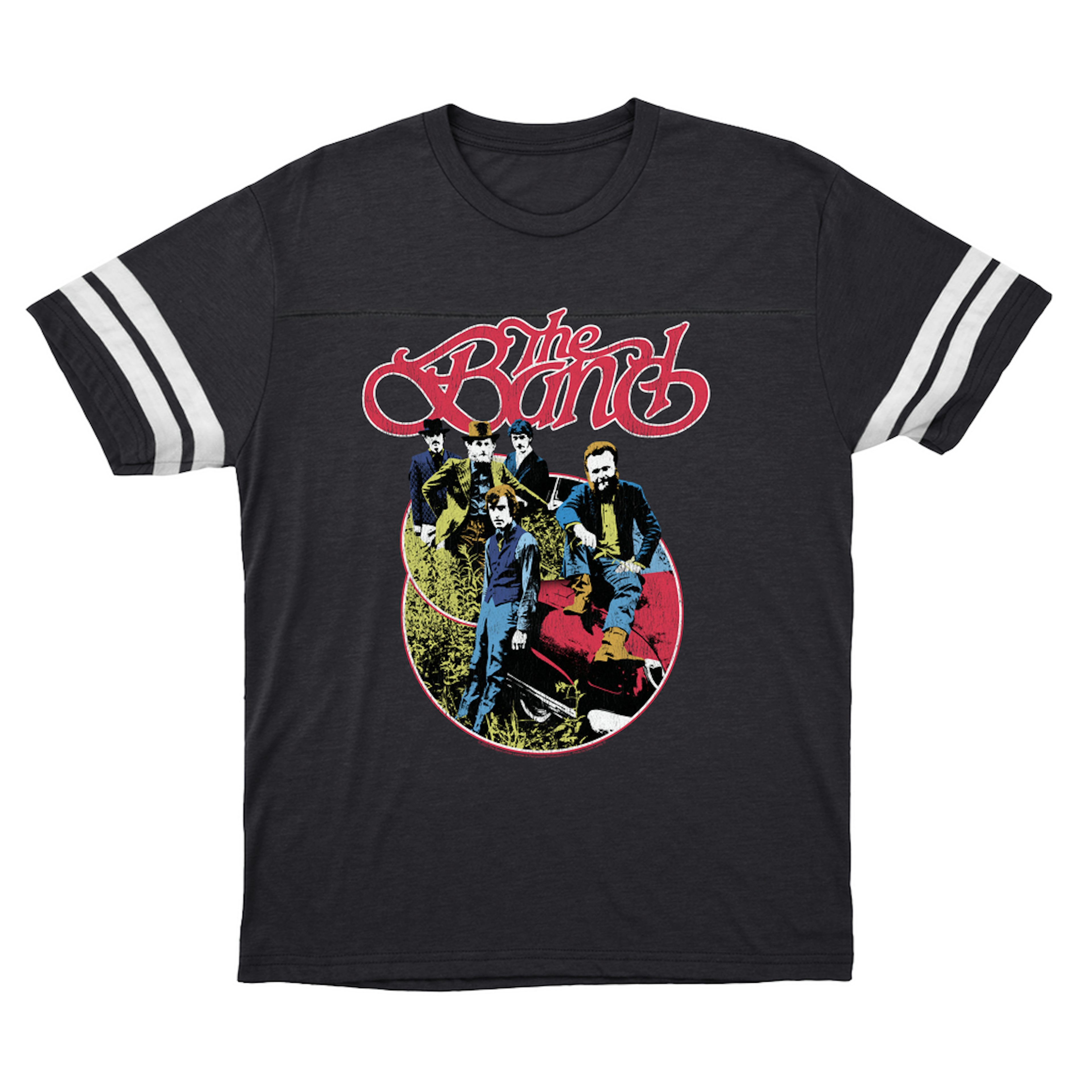 The Band T-Shirt | Group Photo Car Design Distressed The Band Football ...