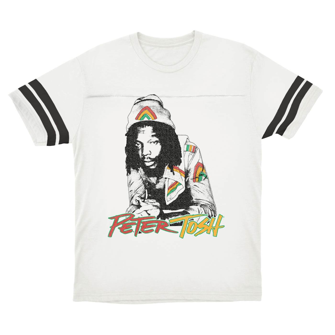 Peter Tosh T-Shirt | Reggae Colored Embellishment Illustration (Merchbar Exclusive) Peter Tosh Football Shirt