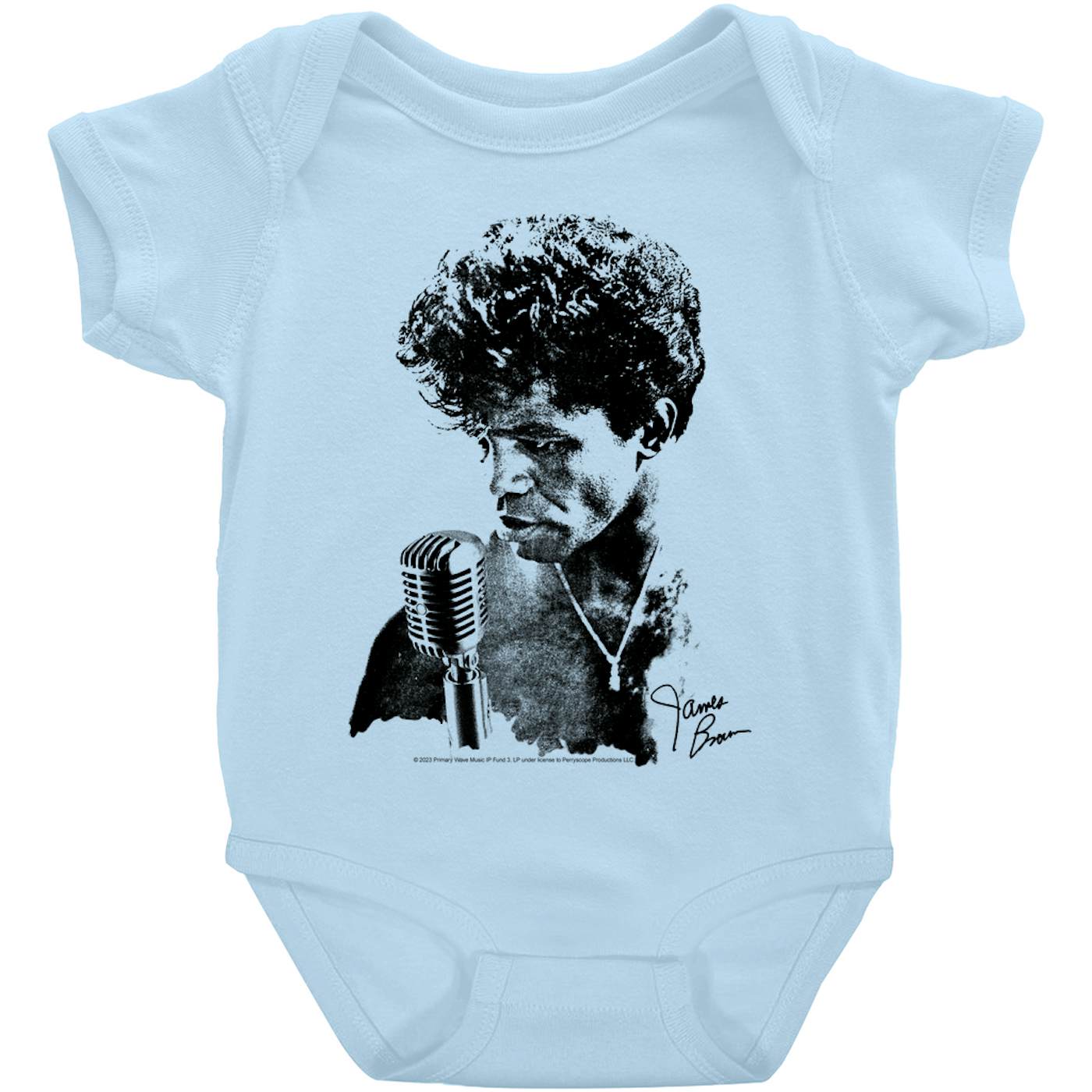 James Brown Baby Short Sleeve Bodysuit  Grainy Black White Photo With  Signature James Brown Bodysuit