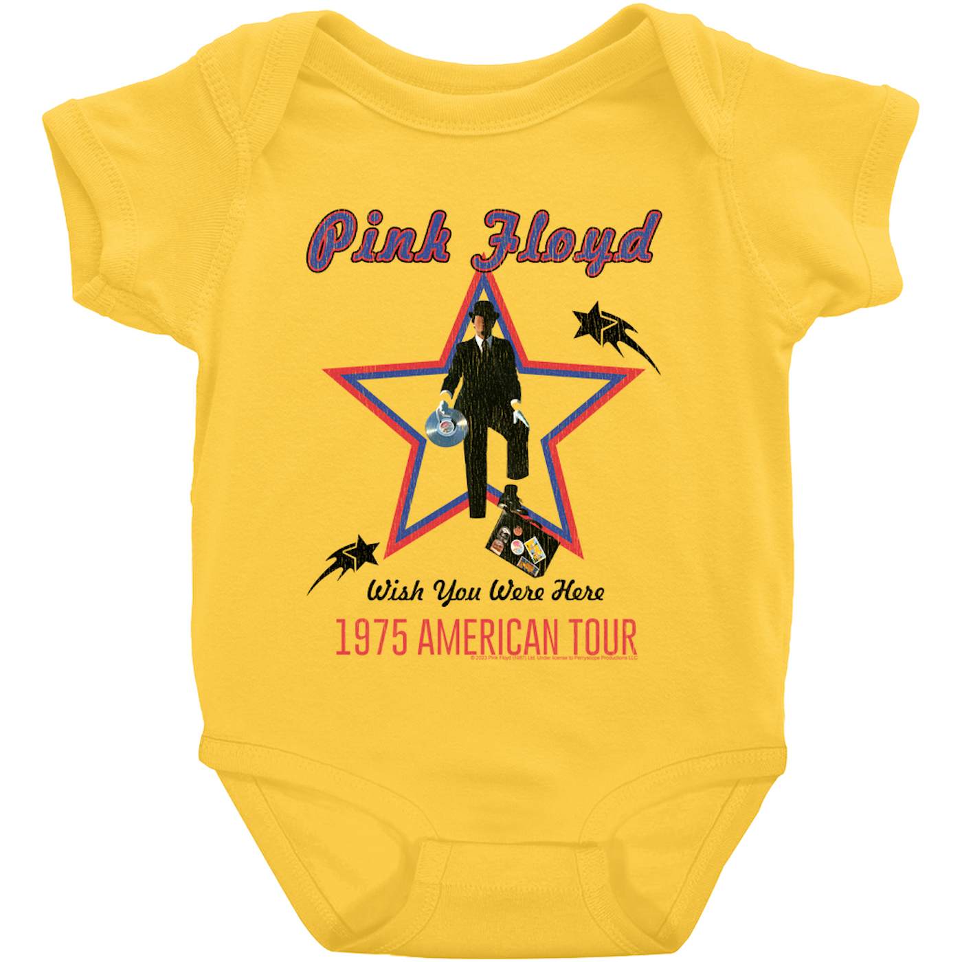 forsvar diskriminerende detekterbare Pink Floyd Baby Short Sleeve Bodysuit | Wish You Were Here 1975 American  Tour Distressed Pink Floyd Bodysuit