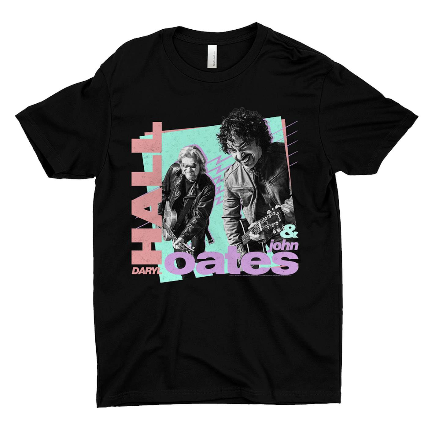 Daryl Hall & John Oates T-Shirt | Retro Pastel Square And Lines Design Hall & Oates Shirt