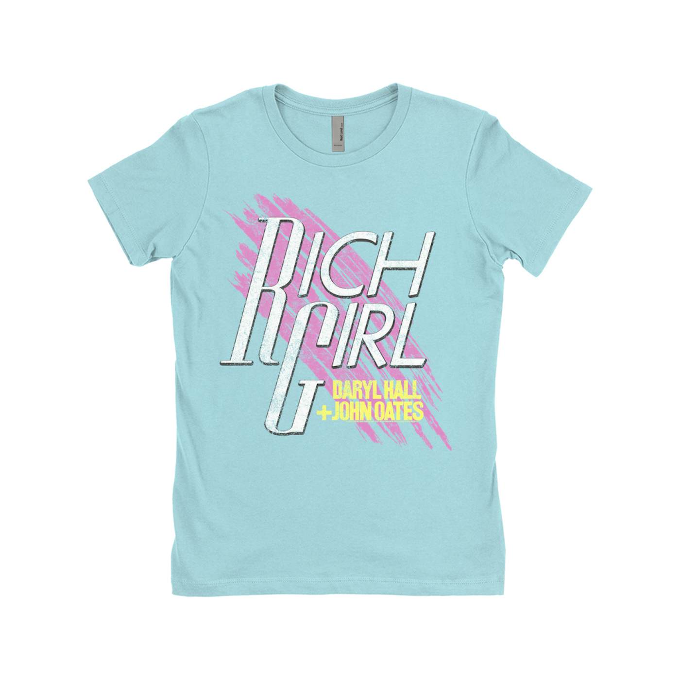Daryl Hall & John Oates Ladies' Boyfriend T-Shirt | Rich Girl Distressed Hall & Oates Shirt