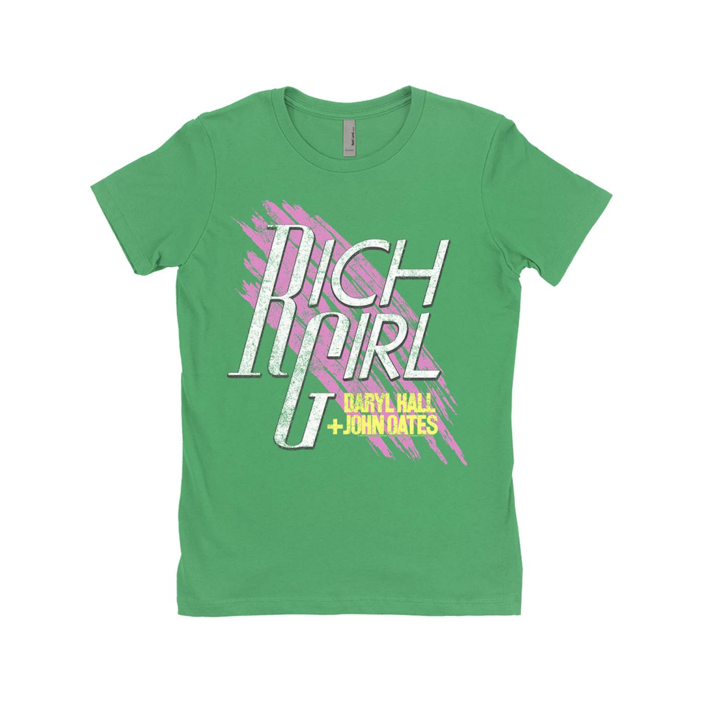 Daryl Hall & John Oates Ladies' Boyfriend T-Shirt | Rich Girl Distressed Hall & Oates Shirt