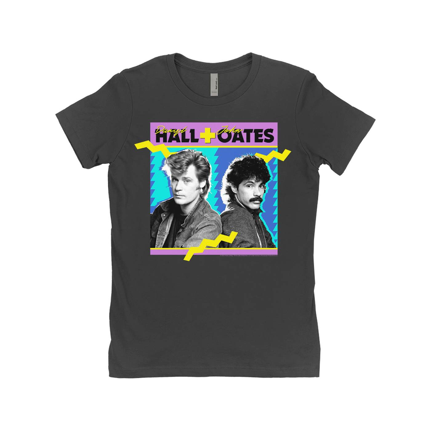 Daryl Hall & John Oates Ladies' Boyfriend T-Shirt | Zig Zag Design Hall & Oates Shirt
