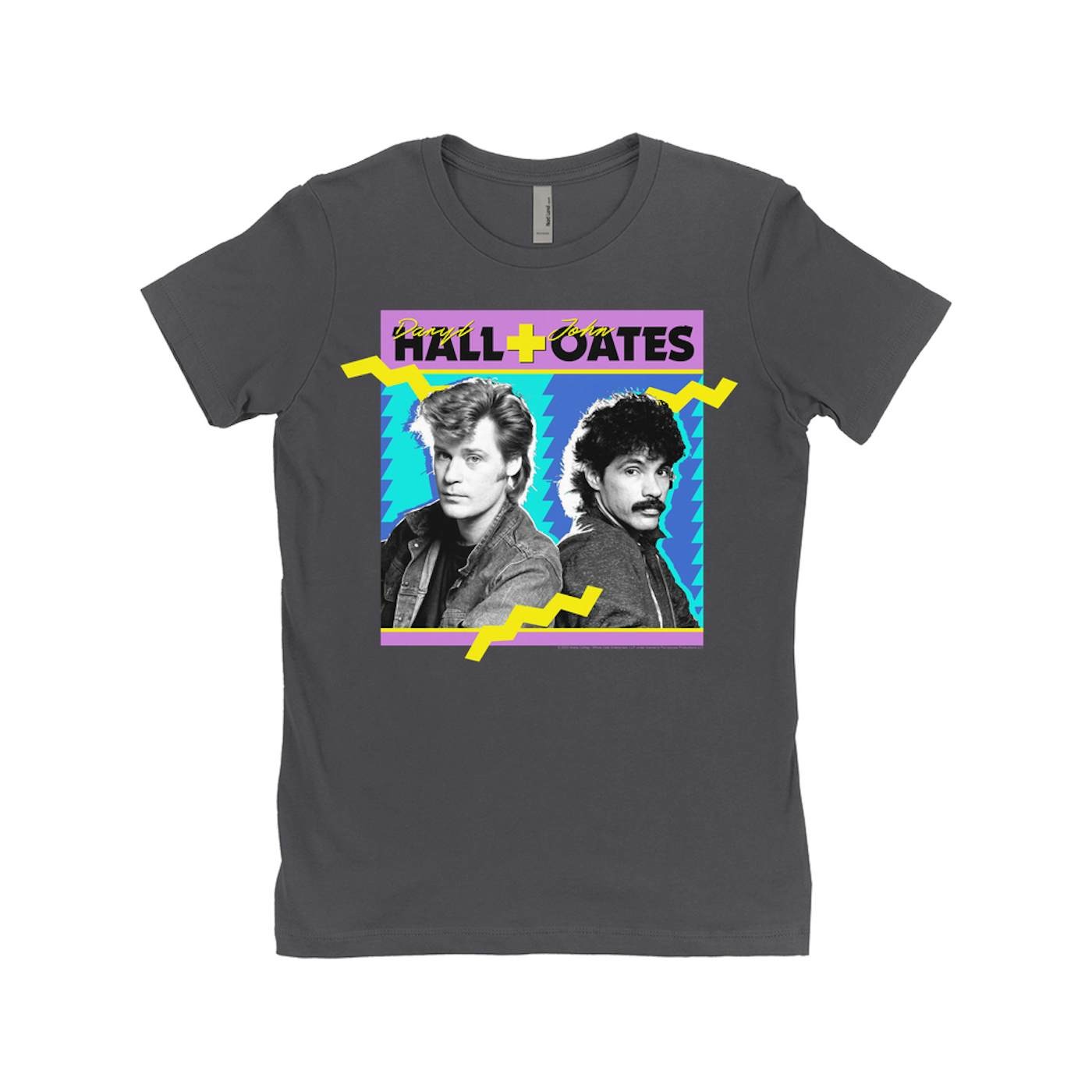 Daryl Hall & John Oates Ladies' Boyfriend T-Shirt | Zig Zag Design Hall & Oates Shirt