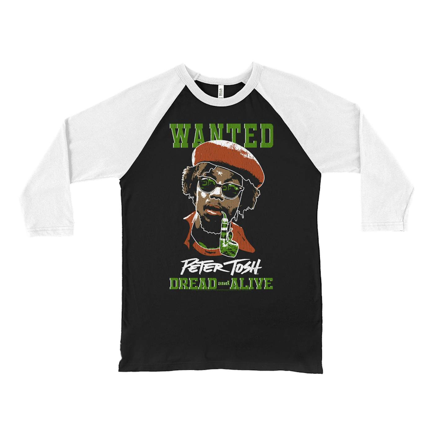 Peter Tosh 3/4 Sleeve Baseball Tee | Wanted Dread And Live (Merchbar Exclusive) Peter Tosh Shirt