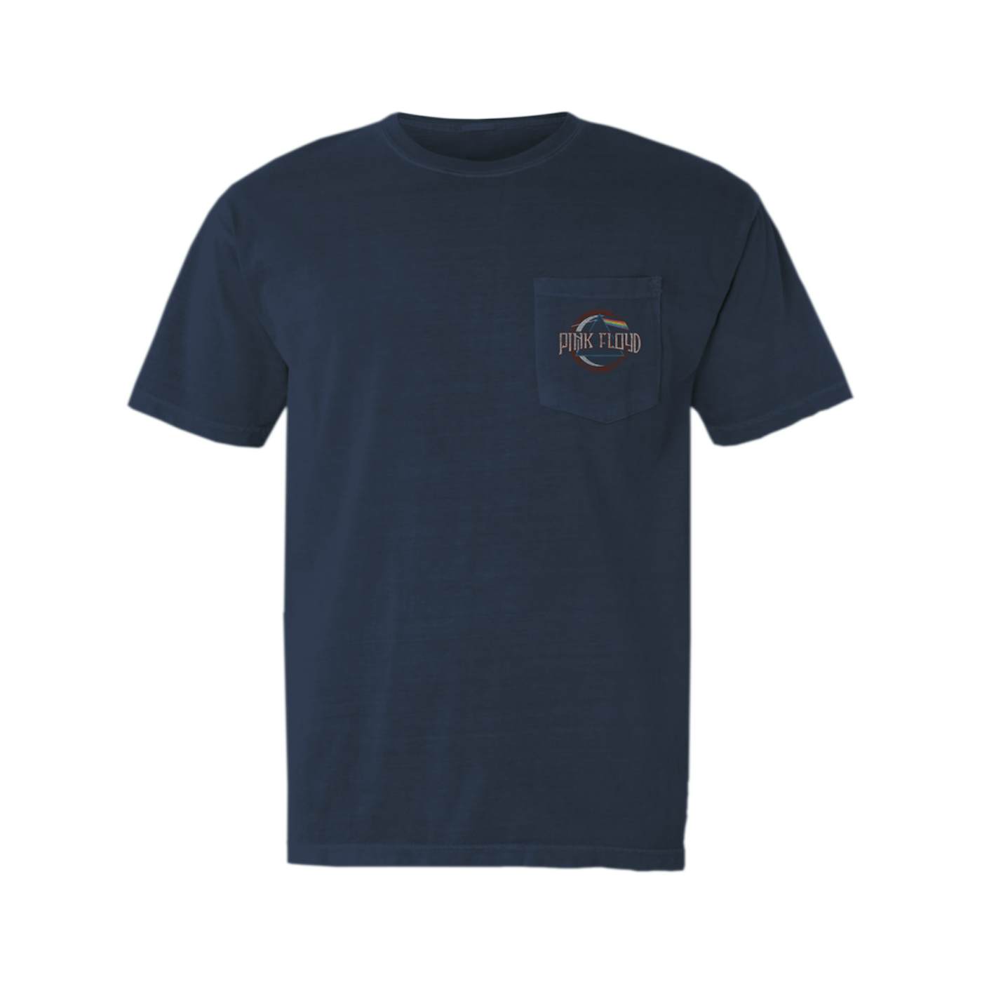 Pink Floyd T-Shirt | Dark Side Of The Moon Design Distressed (Merchbar Exclusive) Pink Floyd Pocket T-shirt