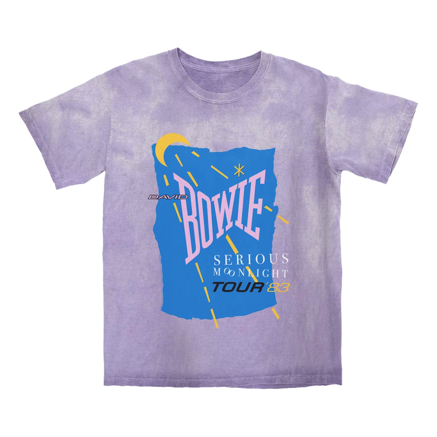 David Bowie T-shirt | Serious Moonlight 1983 Tour (Merchbar Exclusive) David Bowie Color Blast Shirt