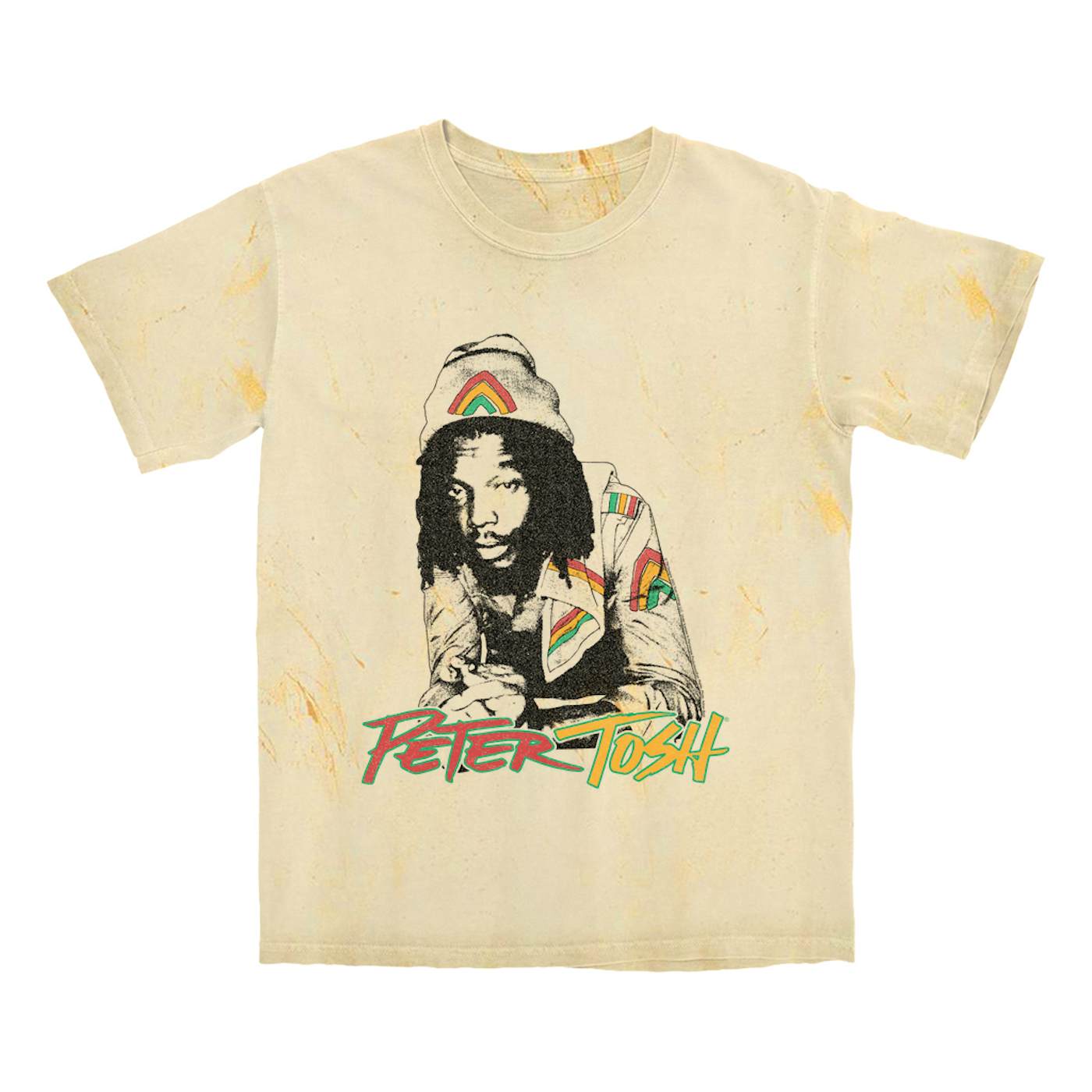 Peter Tosh T-shirt | Reggae Colored Embellishment Illustration (Merchbar Exclusive) Peter Tosh Color Blast Shirt