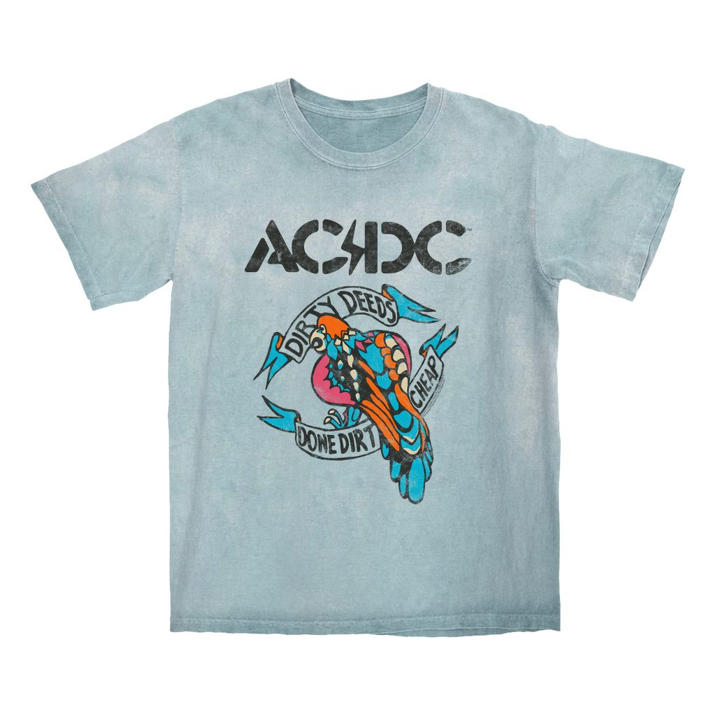 AC/DC T-shirt | Colorful Dirty Deeds Done Dirt Cheap Tattoo Distressed ...