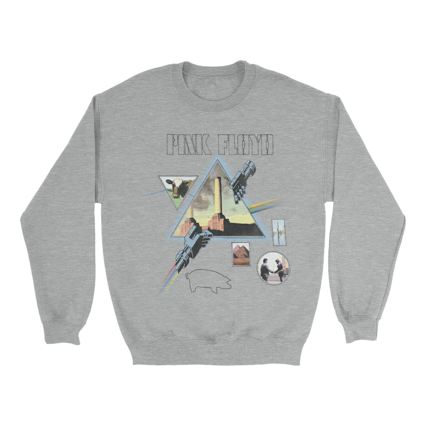 Pink Floyd Sweatshirt | Album Art Collage Design Pink Floyd Sweatshirt