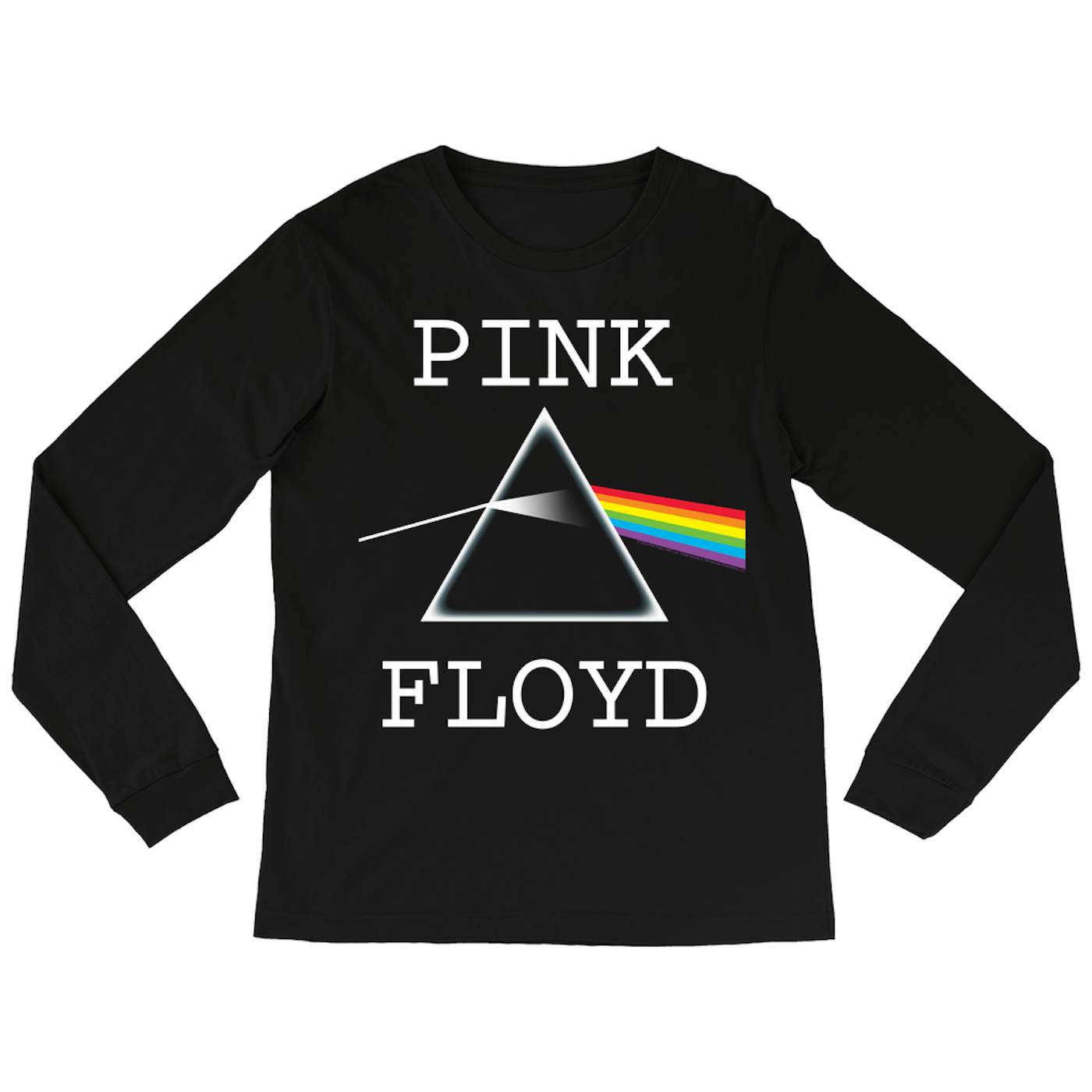 Pink Floyd Long Sleeve Shirt | The Classic Dark Side Of The Moon Prism Logo Distressed Pink Floyd Shirt
