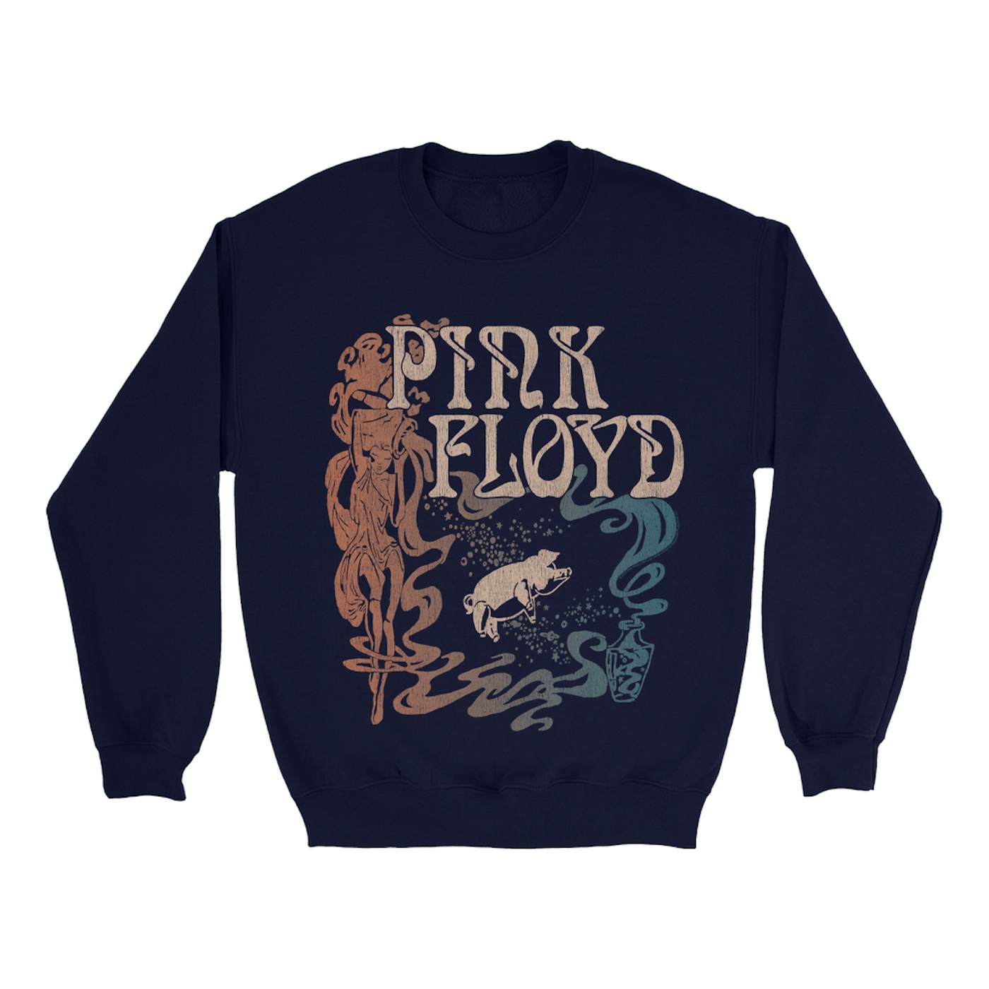 Pink Floyd Sweatshirt | On Stage Vintage Art Nouveau Animals Design Pink Floyd Sweatshirt