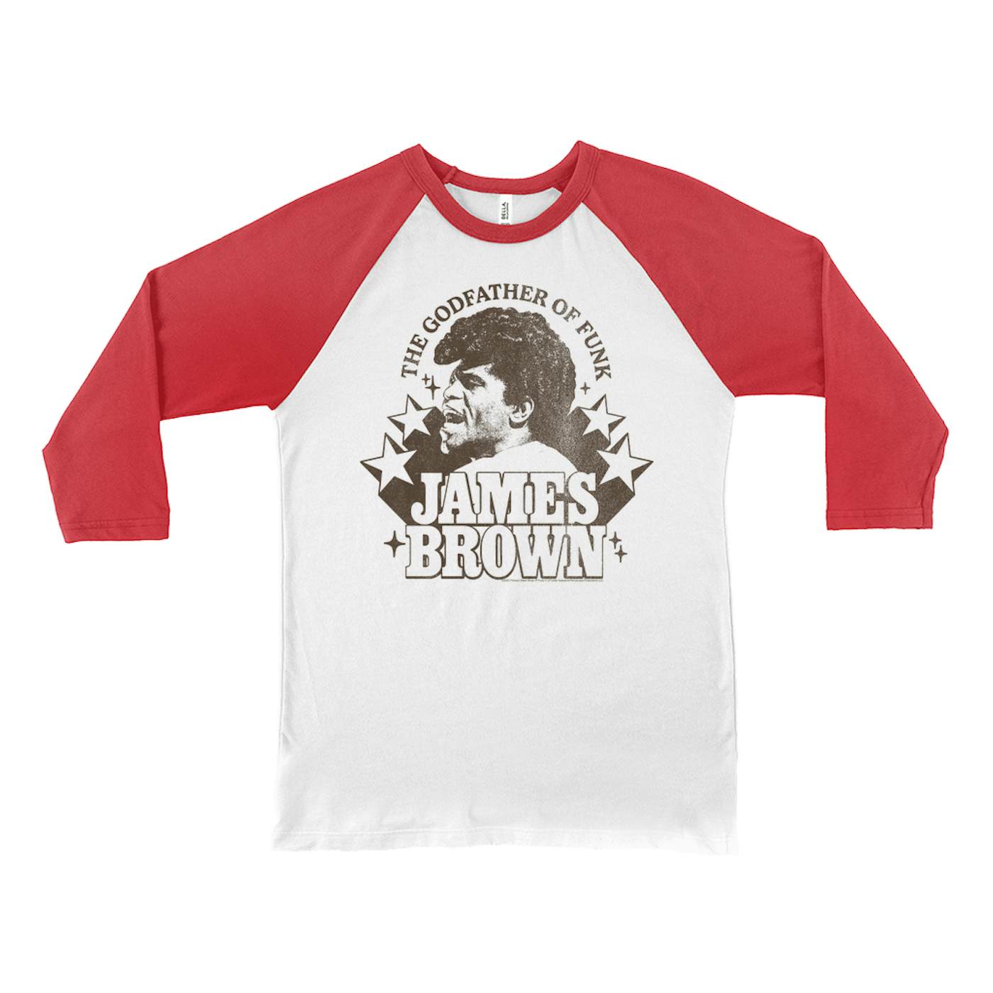 James Brown 3/4 Sleeve Baseball Tee | Godfather Of Funk Star Power James  Brown Shirt