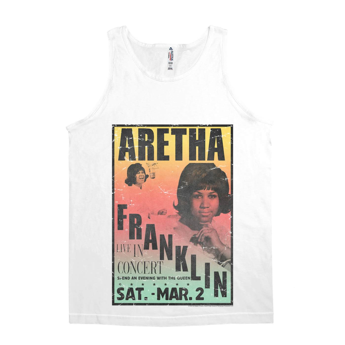 Aretha Franklin Unisex Tank Top | An Evening With The Queen Rainbow Ombre Aretha Franklin Shirt