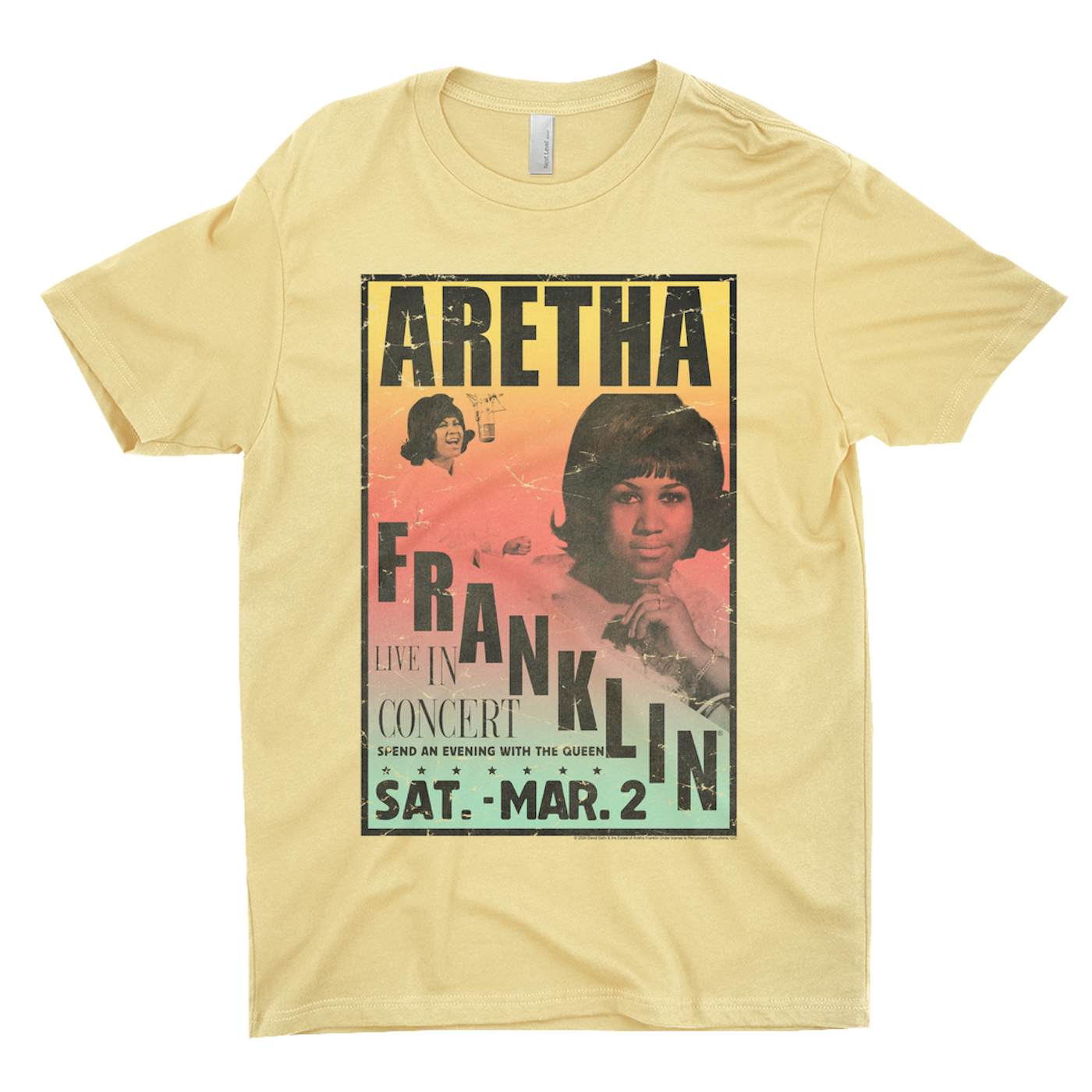 Aretha Franklin T-Shirt | An Evening With The Queen Rainbow Ombre Aretha Franklin Shirt