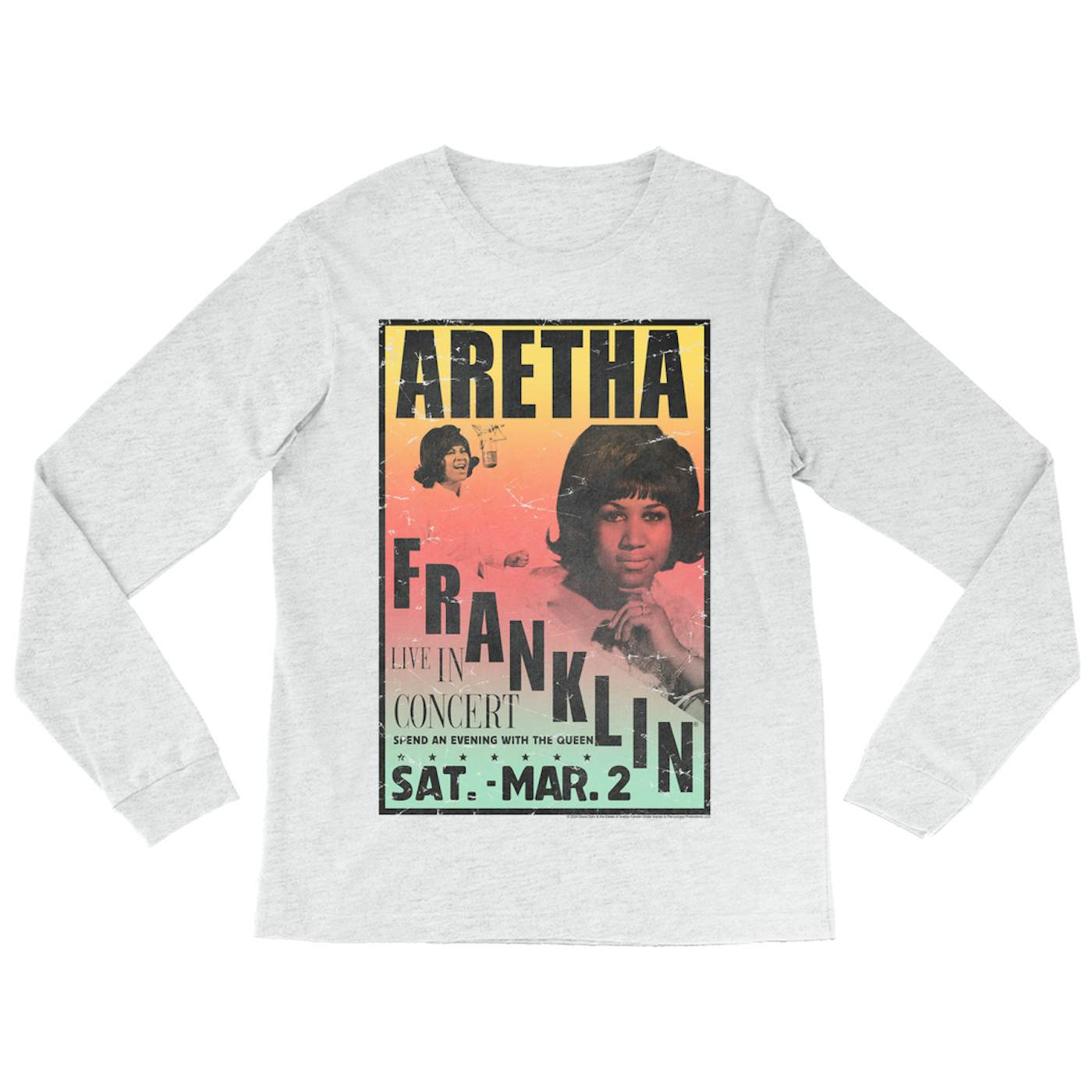 Aretha Franklin Long Sleeve Shirt | An Evening With The Queen Rainbow Ombre Aretha Franklin Shirt