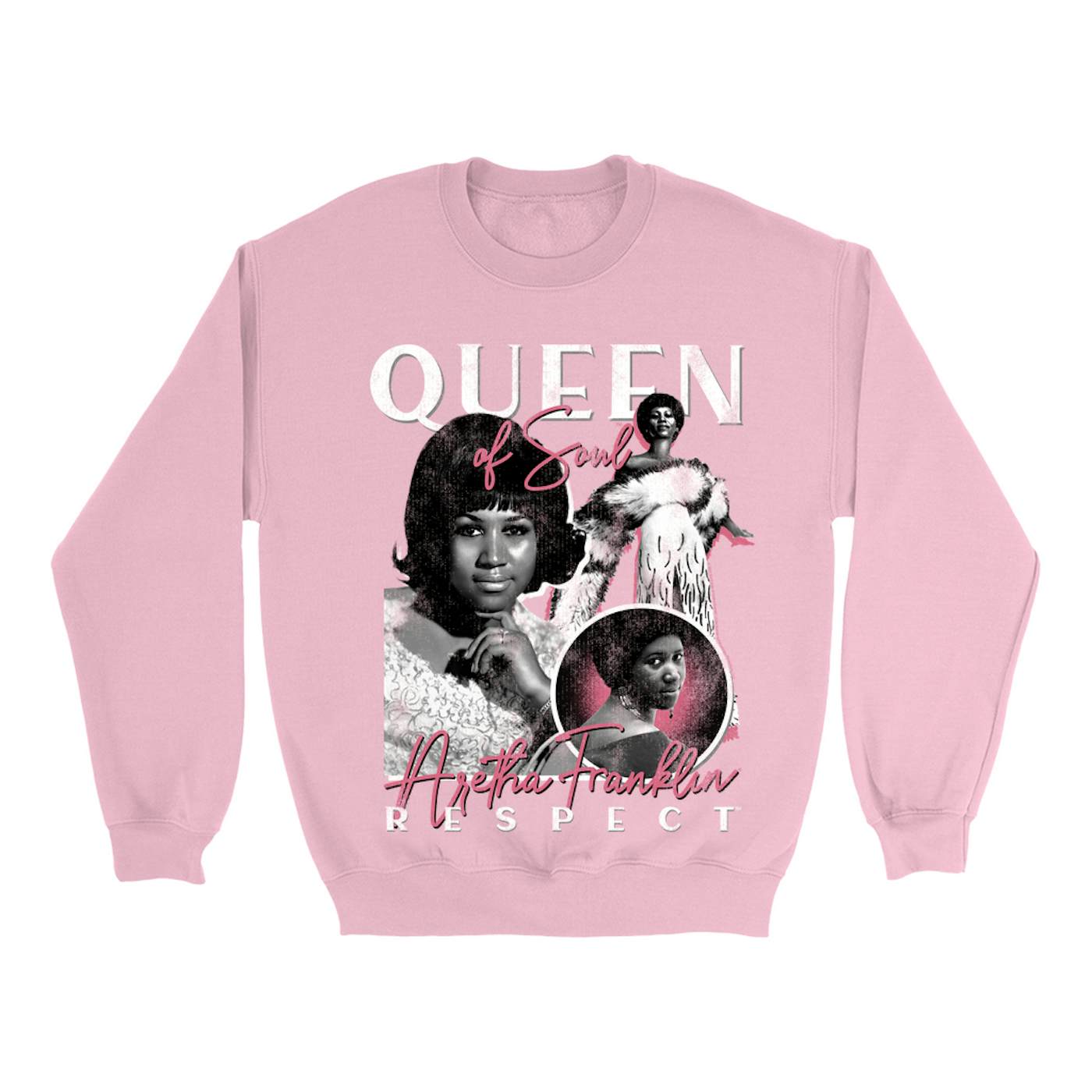 Aretha Franklin Sweatshirt  Queen Of Soul Pink Collage Aretha Franklin  Sweatshirt
