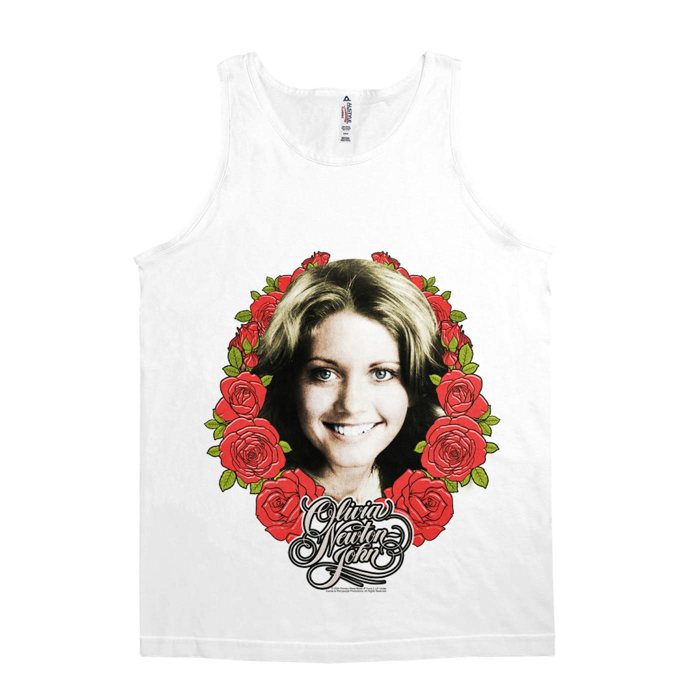 Olivia Newton-John Unisex Tank Top | Rose Crest Tribute Design (Merchbar Exclusive) Olivia Newton John Shirt