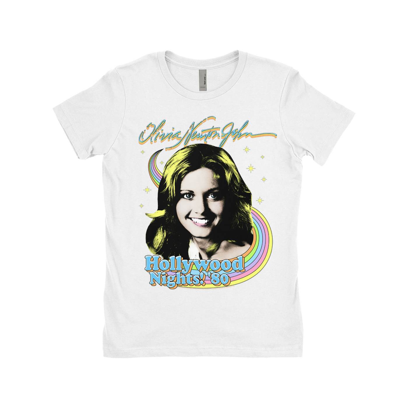 Olivia Newton-John Ladies' Boyfriend T-Shirt | Hollywood Nights! 1980 (Merchbar Exclusive) Olivia Newton John Shirt