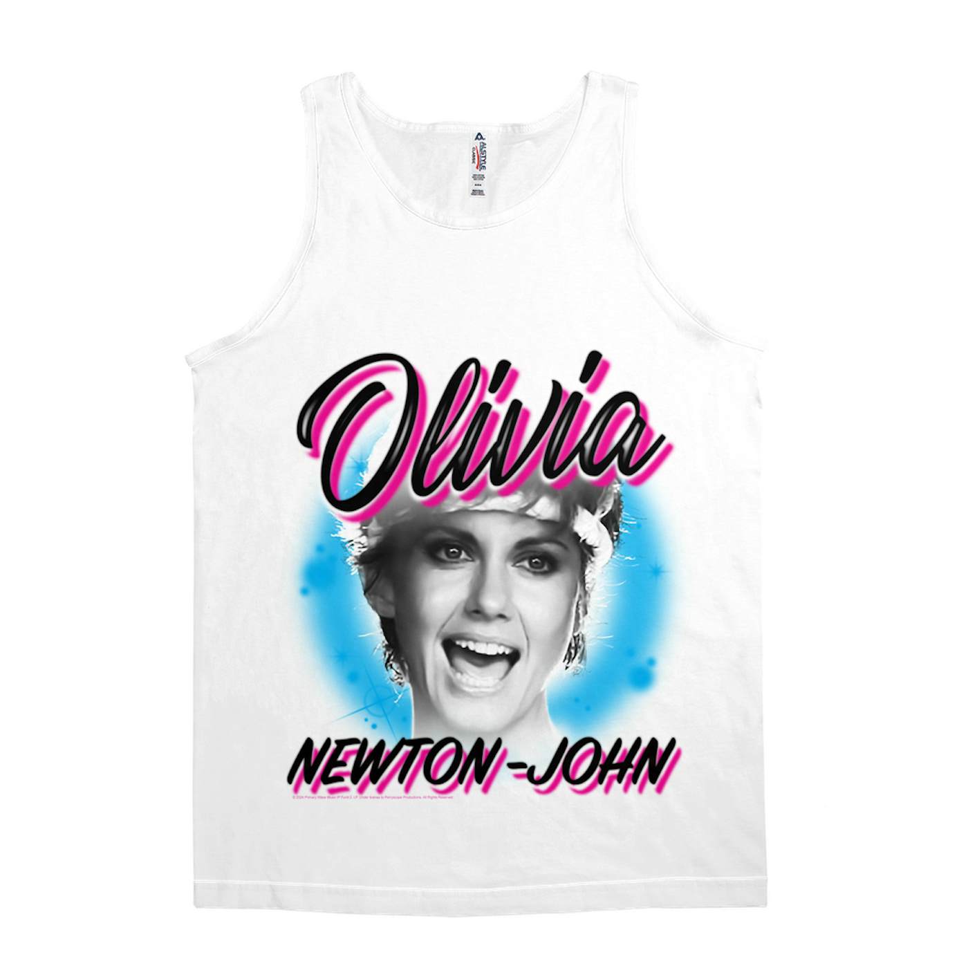 Olivia Newton-John Unisex Tank Top | 80's Airbrush Logo Olivia Newton John Shirt