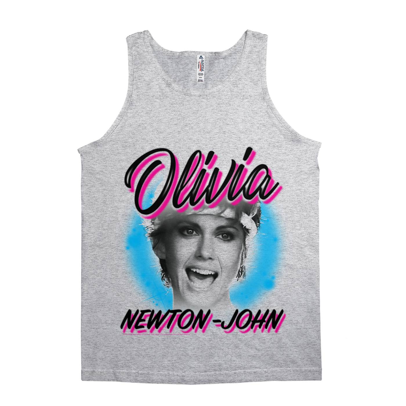 Olivia Newton-John Unisex Tank Top | 80's Airbrush Logo Olivia Newton John Shirt