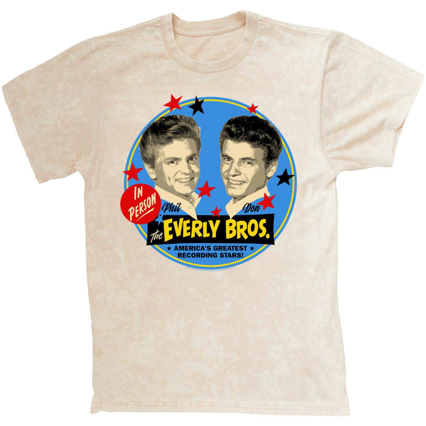 The Everly Brothers T-shirt | America's Greatest Recording Stars Promotion Image The Everly Brothers Mineral Wash Shirt
