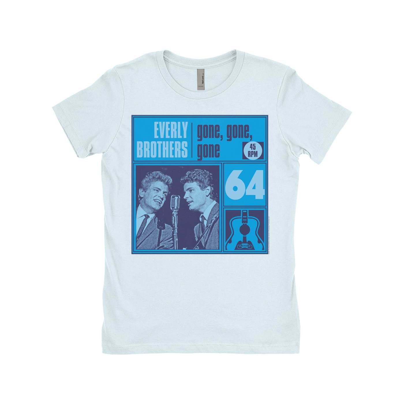 The Everly Brothers Ladies' Boyfriend T-Shirt | Gone, Gone, Gone Blue The Everly Brothers Shirt