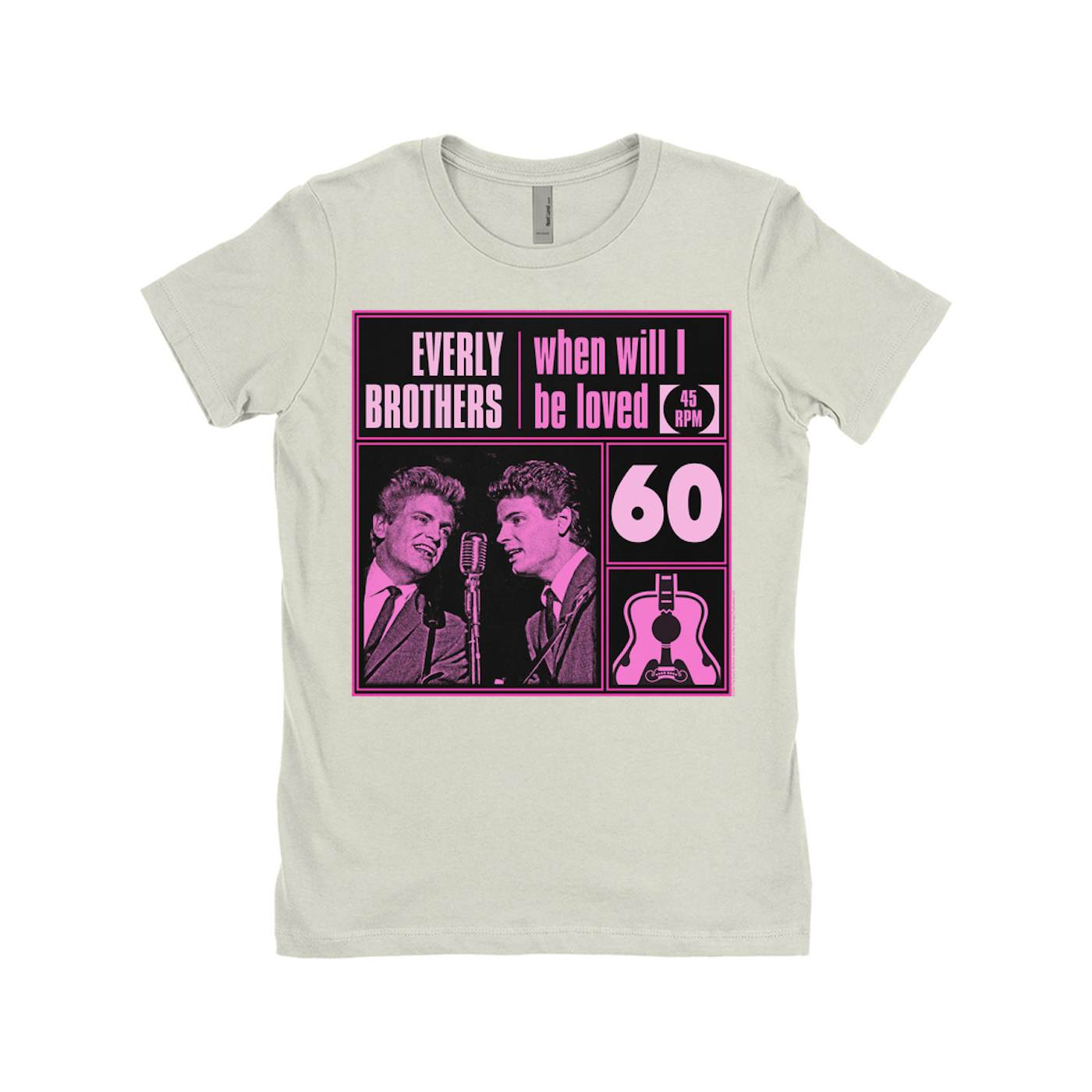 The Everly Brothers Ladies' Boyfriend T-Shirt | When Will I Be Loved Pink Black The Everly Brothers Shirt