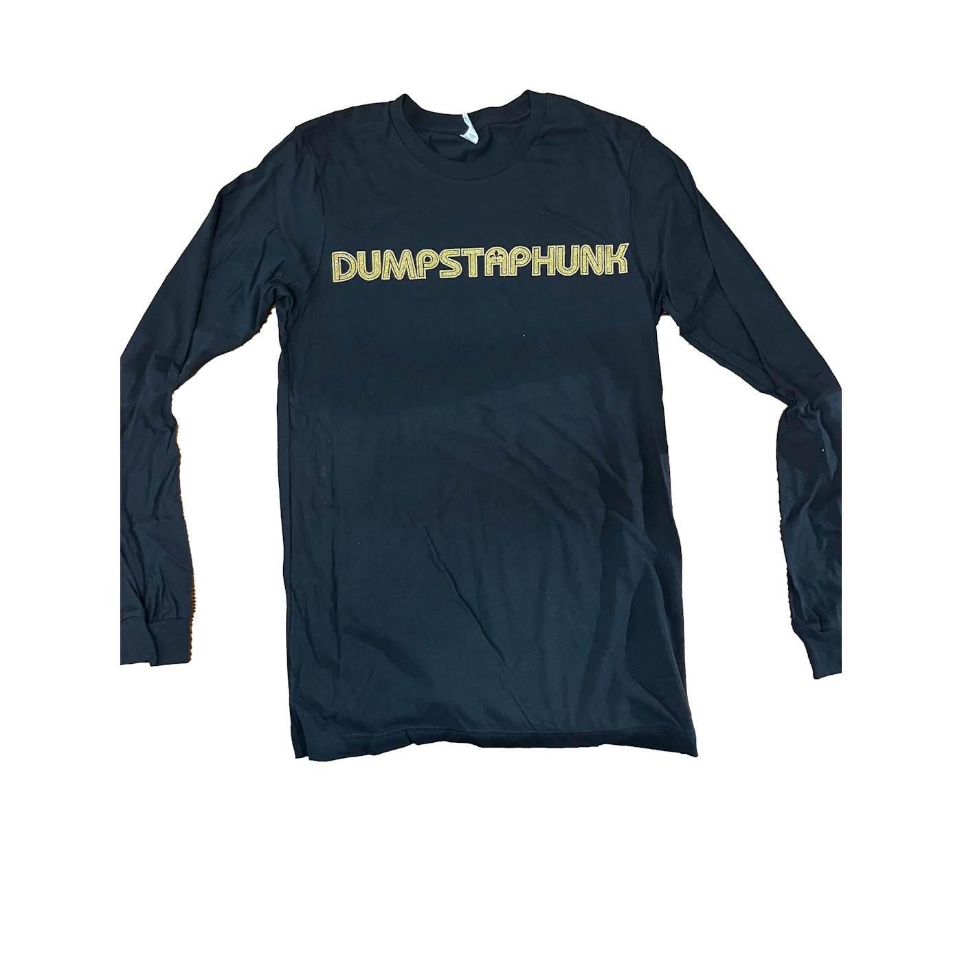 Dumpstaphunk Long Sleeve Sparkly Gold Logo Tee - Black