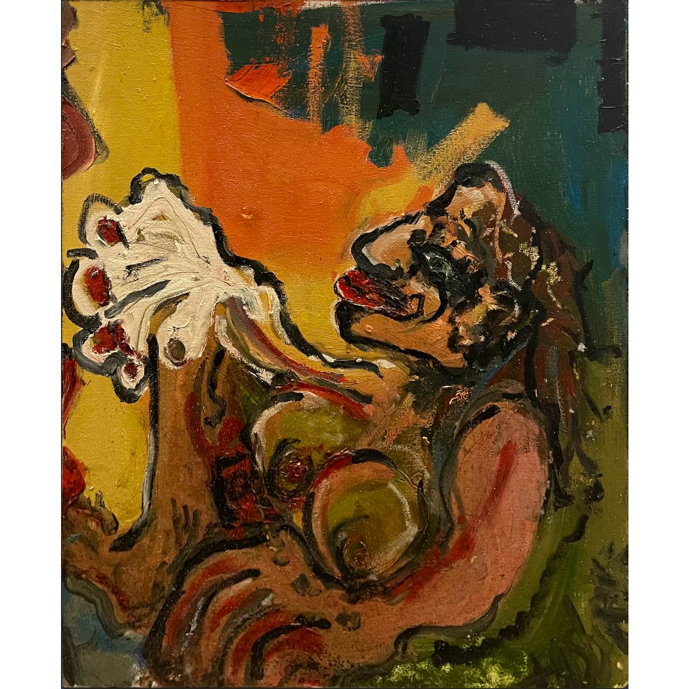 Anders Osborne Red Nail Polish Lady - Oil on Canvas