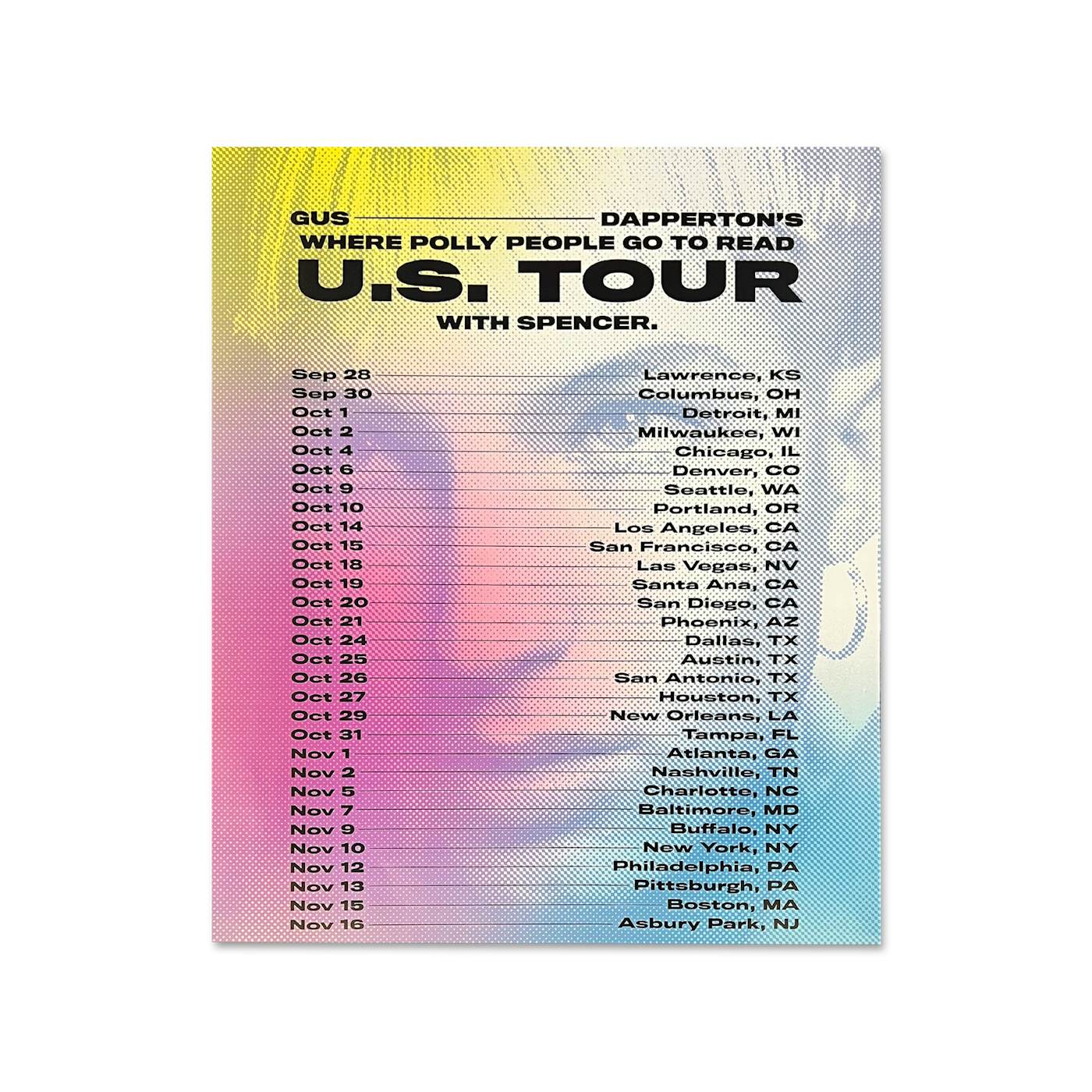 Gus Dapperton Where Polly People Go To Read Tour Poster