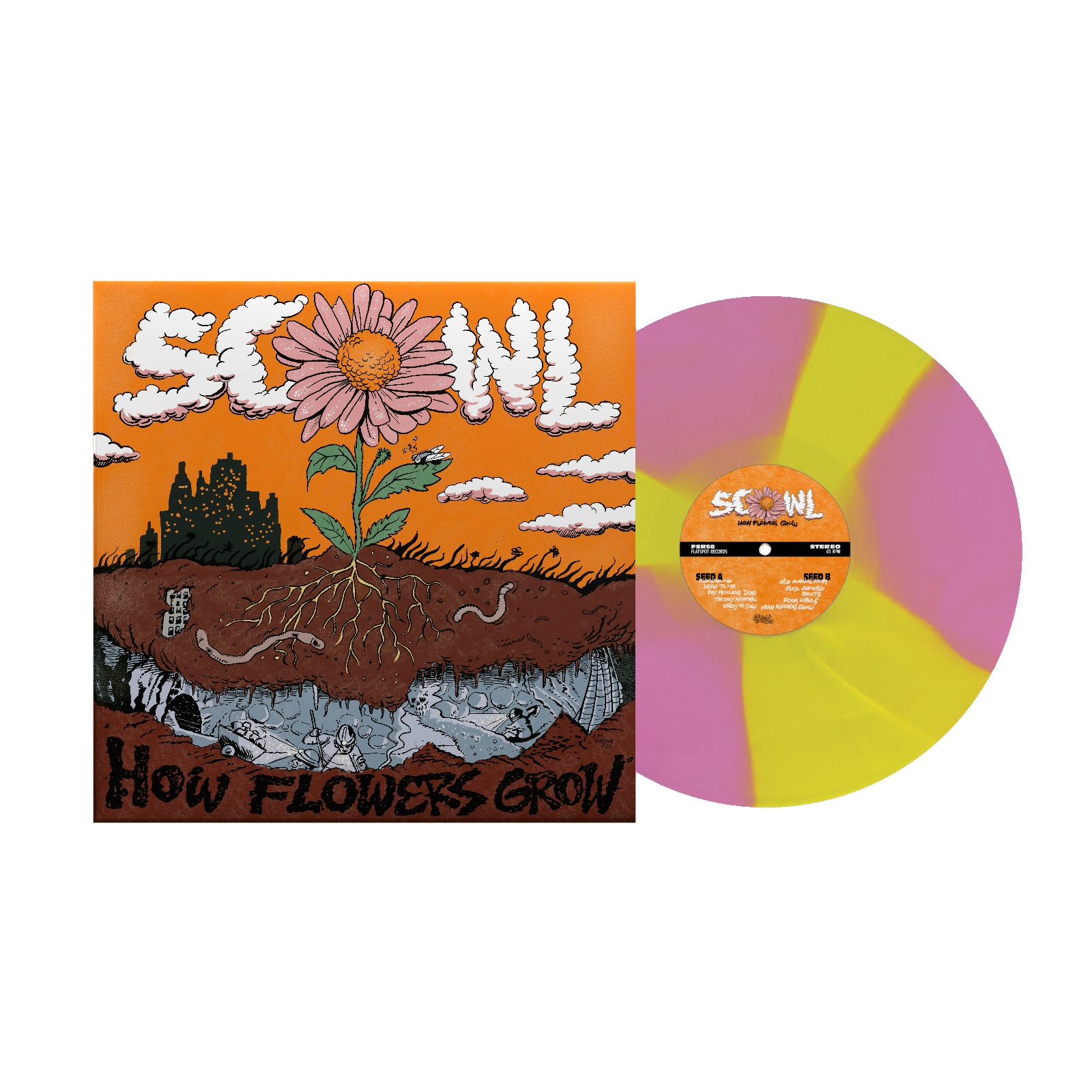 Scowl How Flowers Grow LP (Yellow/Pink Spinner) (Vinyl)