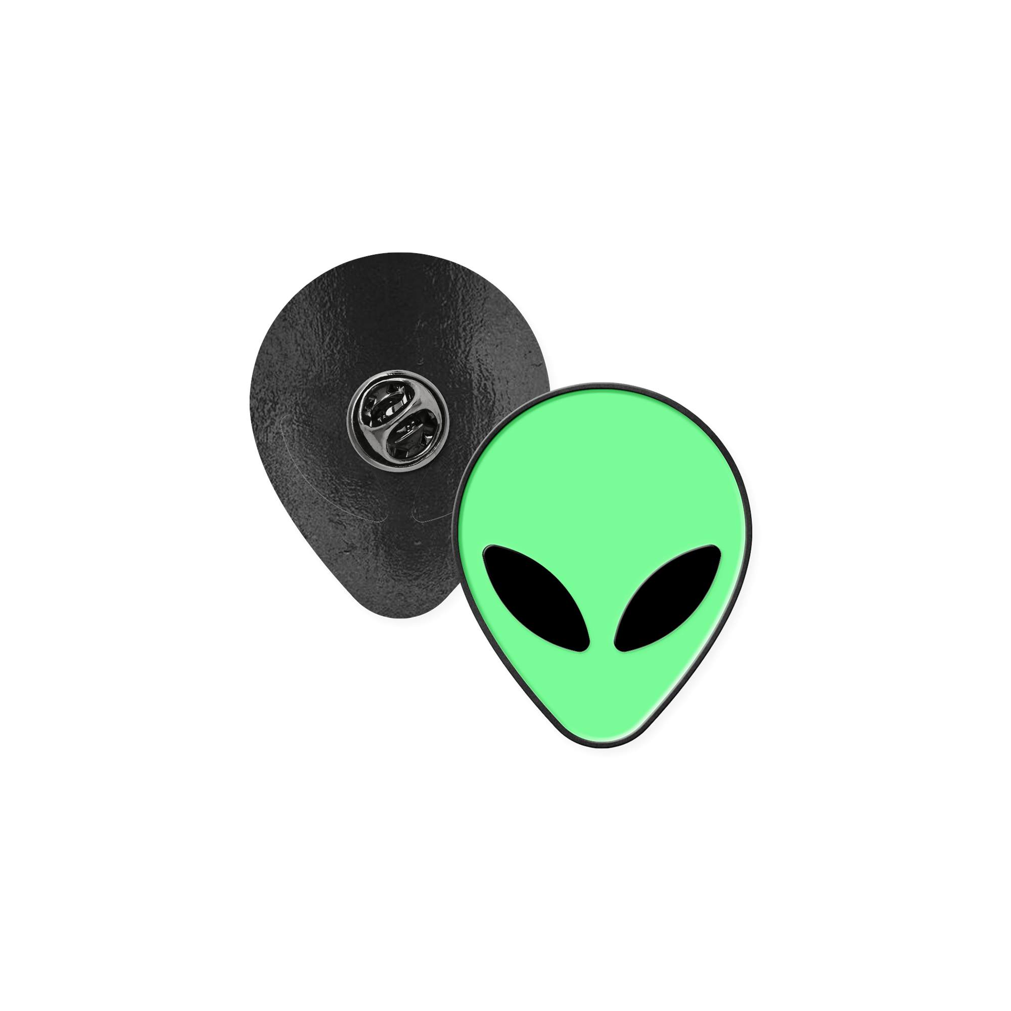 green alien head logo