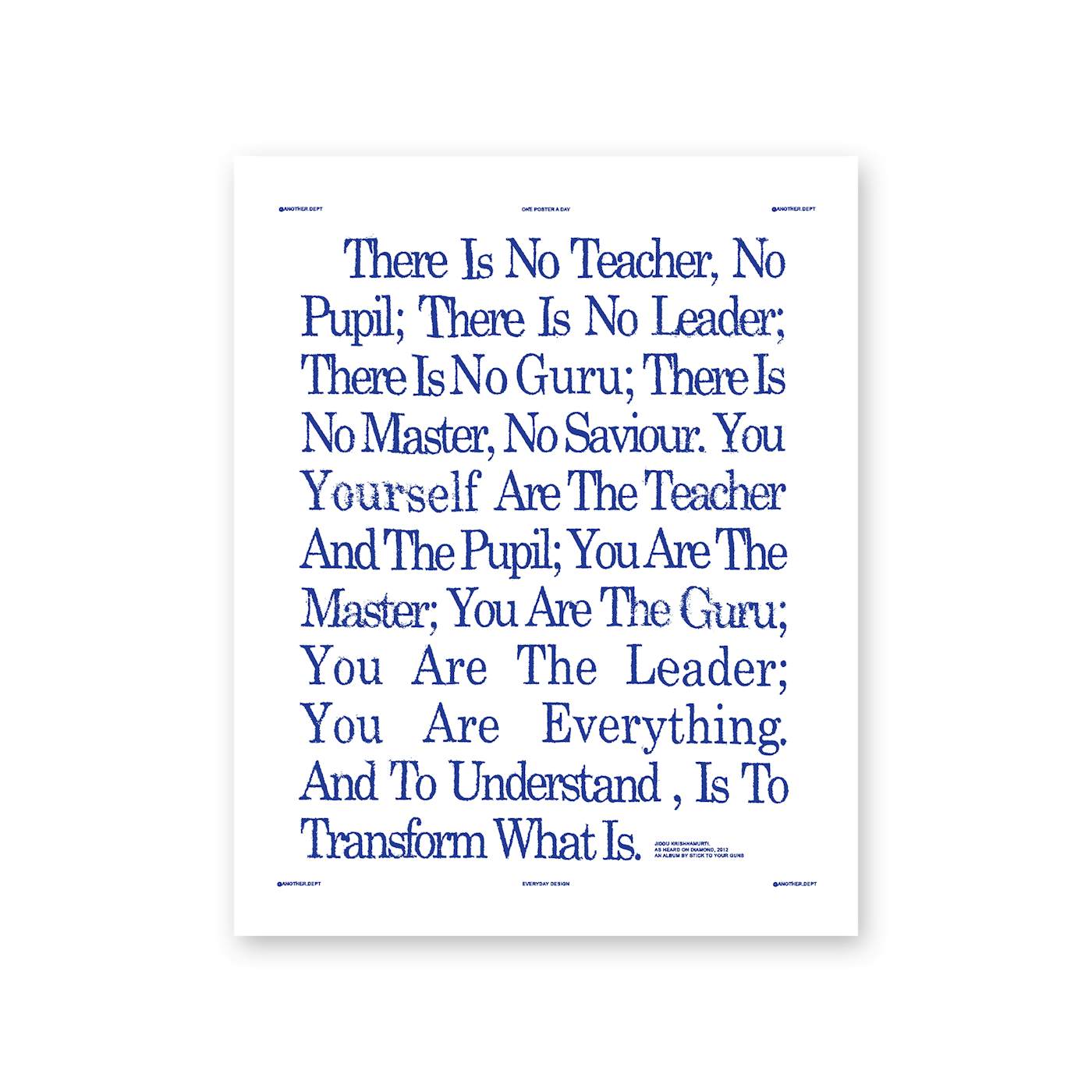Stick To Your Guns - No Teacher Poster