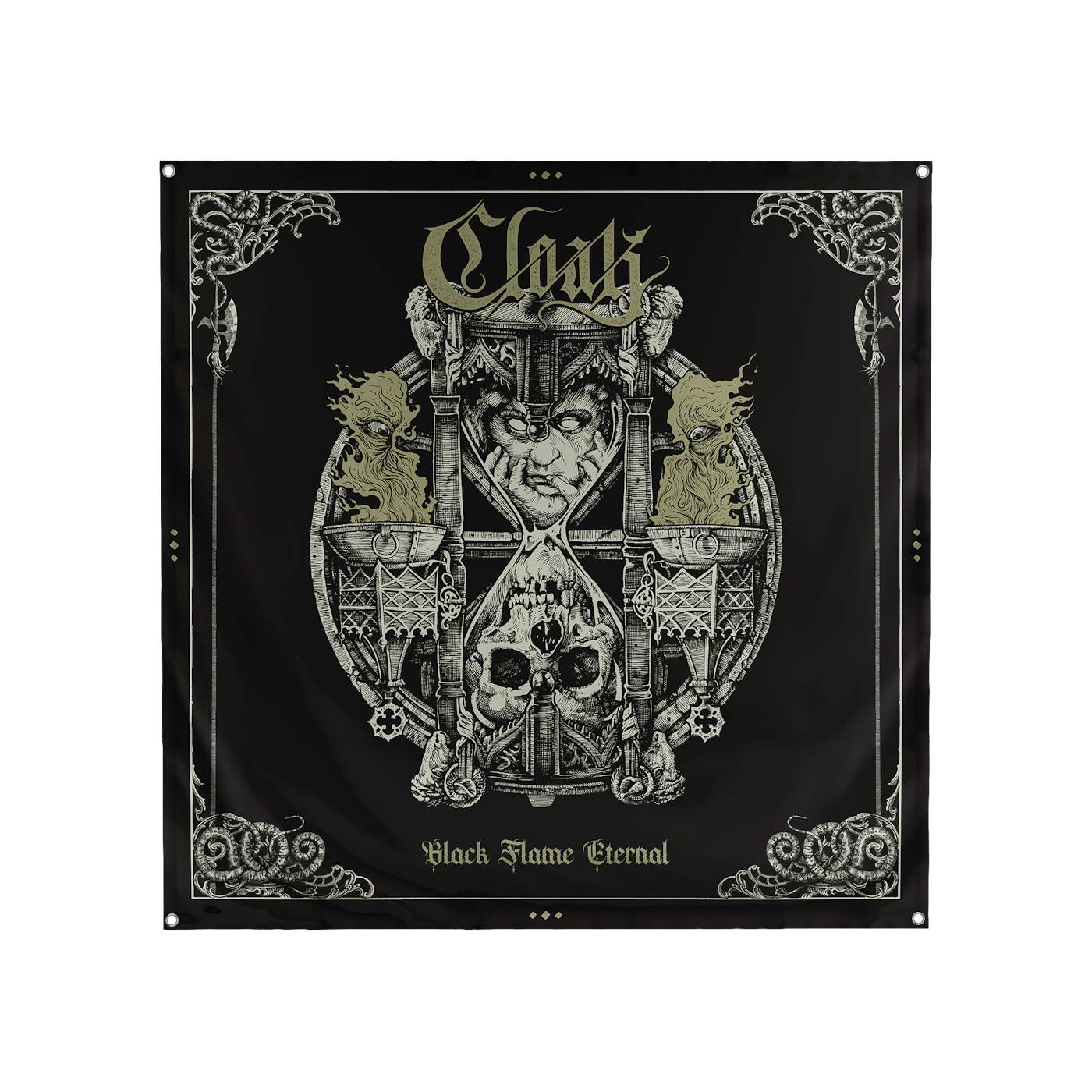 Cloak - 4x4 Black Flame Eternal Wall Flag