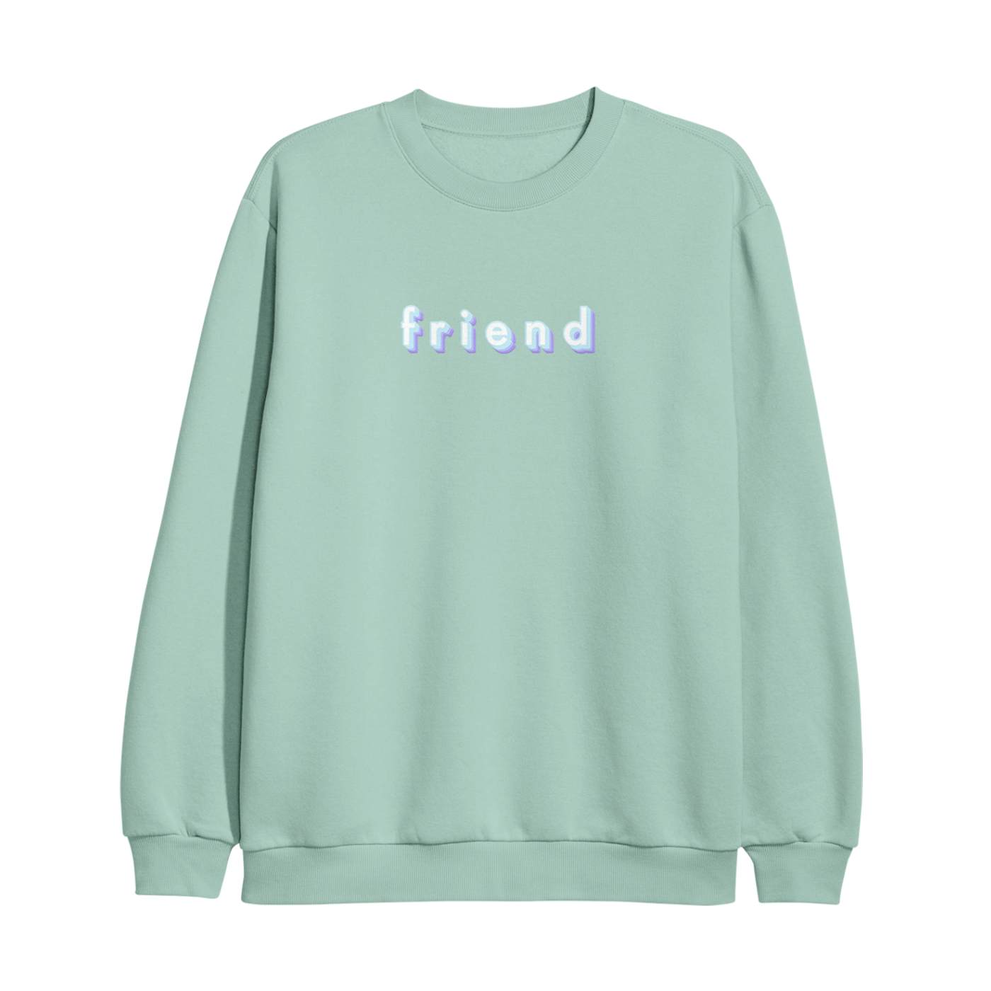 Surfaces Friend Embroidered Crewneck - Dusty Blue