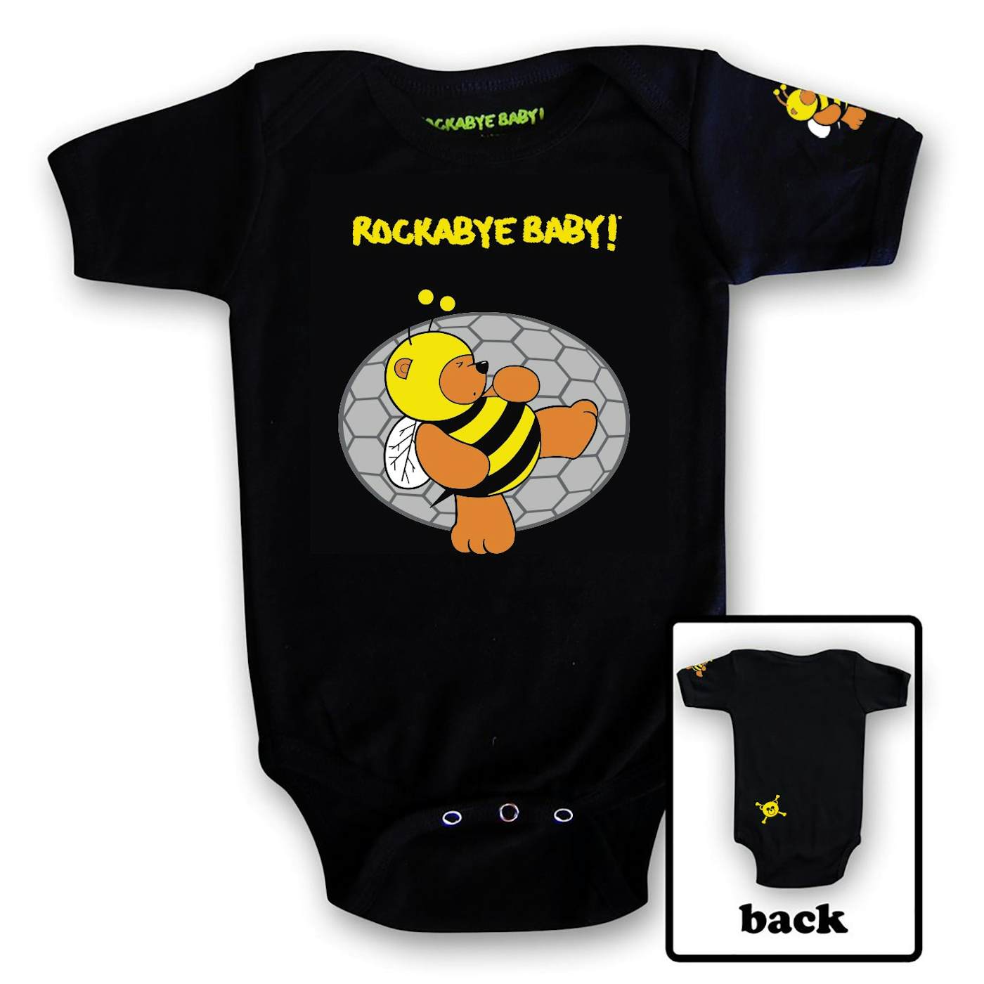 Rockabye Baby! Organic Baby Bodysuit ("Lullaby Renditions of Wu-Tang Clan" Album Art on Black or White)