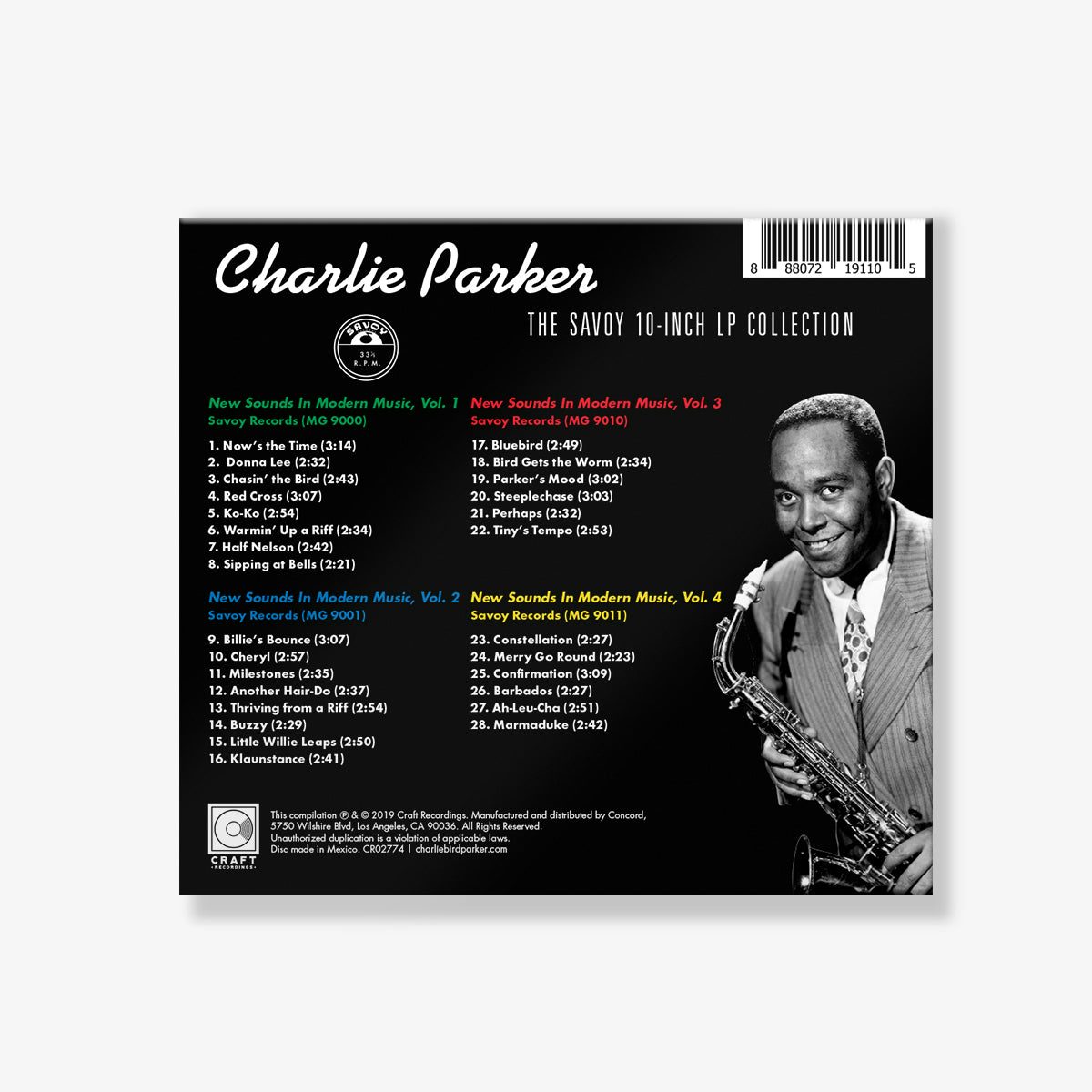 Charlie Parker The Savoy 10-Inch LP Collection (CD + Book)