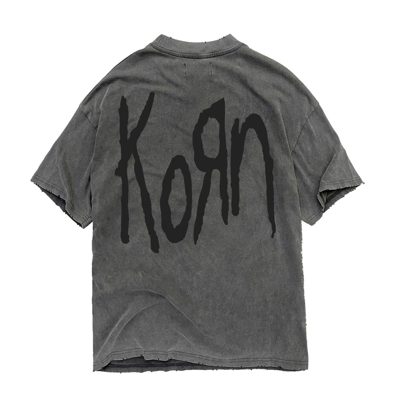 Strata x Korn Requiem Grey Acid Wash T-Shirt feat. Korn Back