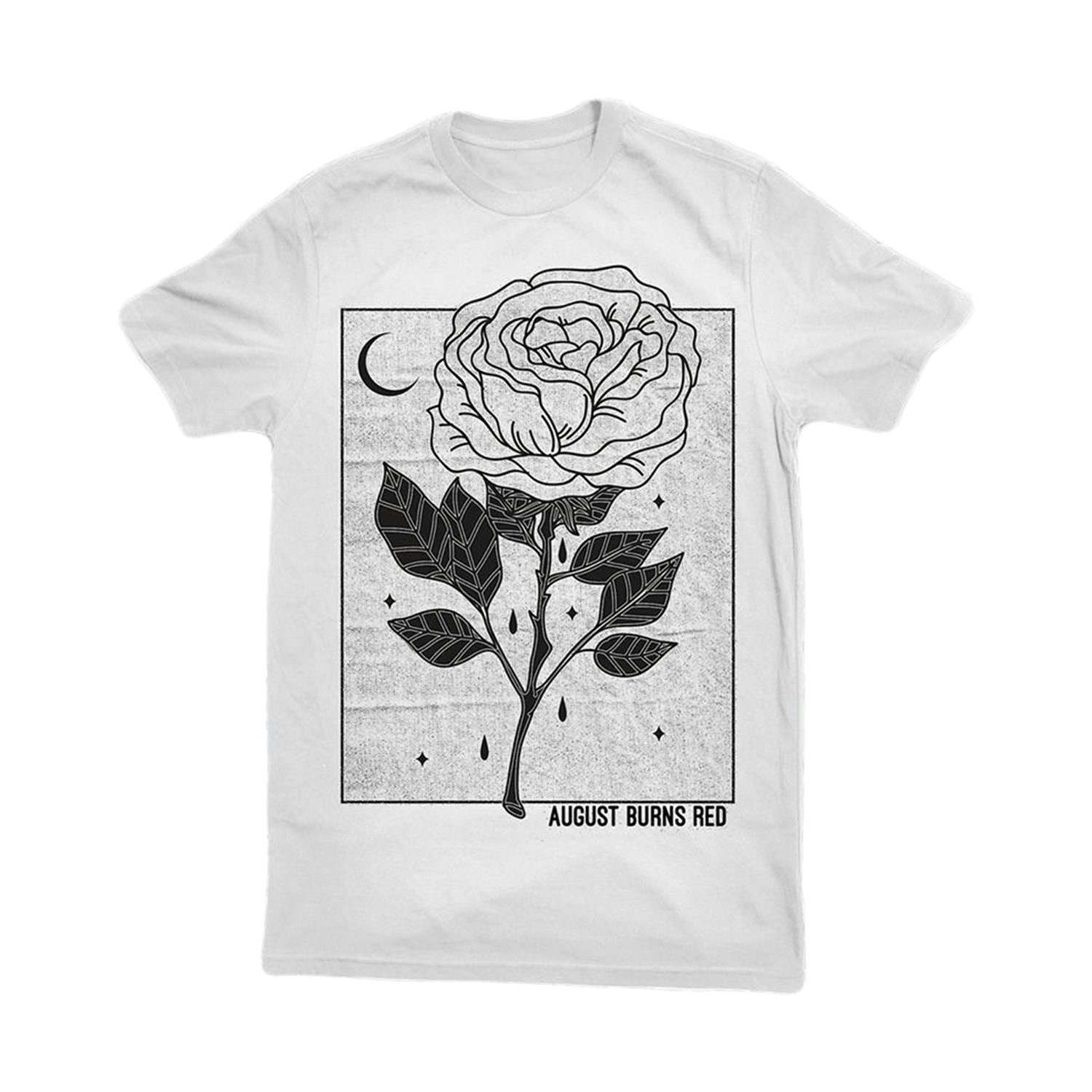 black tee with red rose