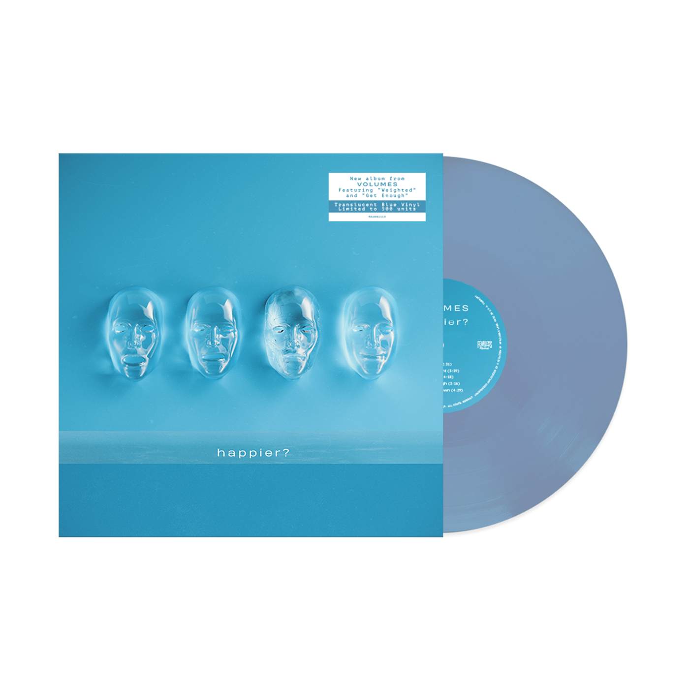 Volumes "Happier?" Translucent Blue LP (Vinyl)