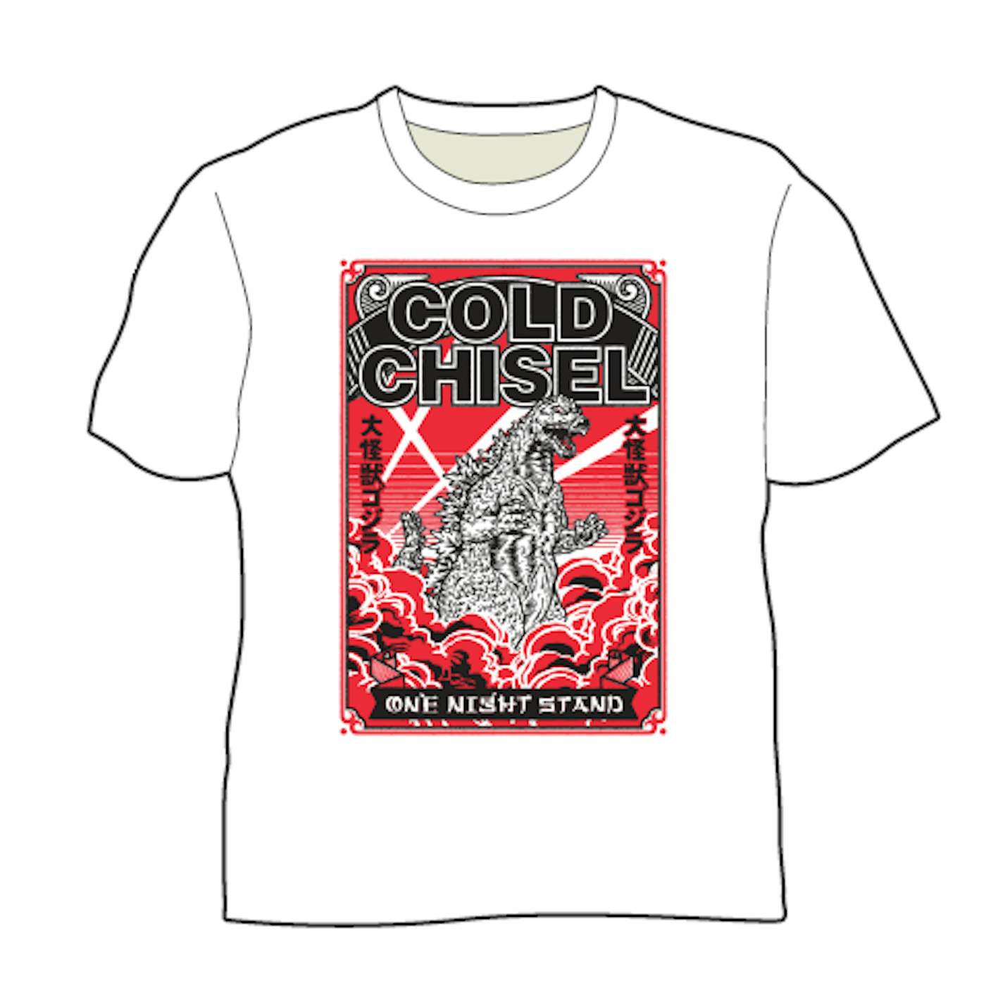 Cold Chisel Godzilla White Tshirt