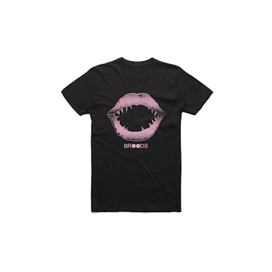 Broods Pink Mouth Black Tshirt