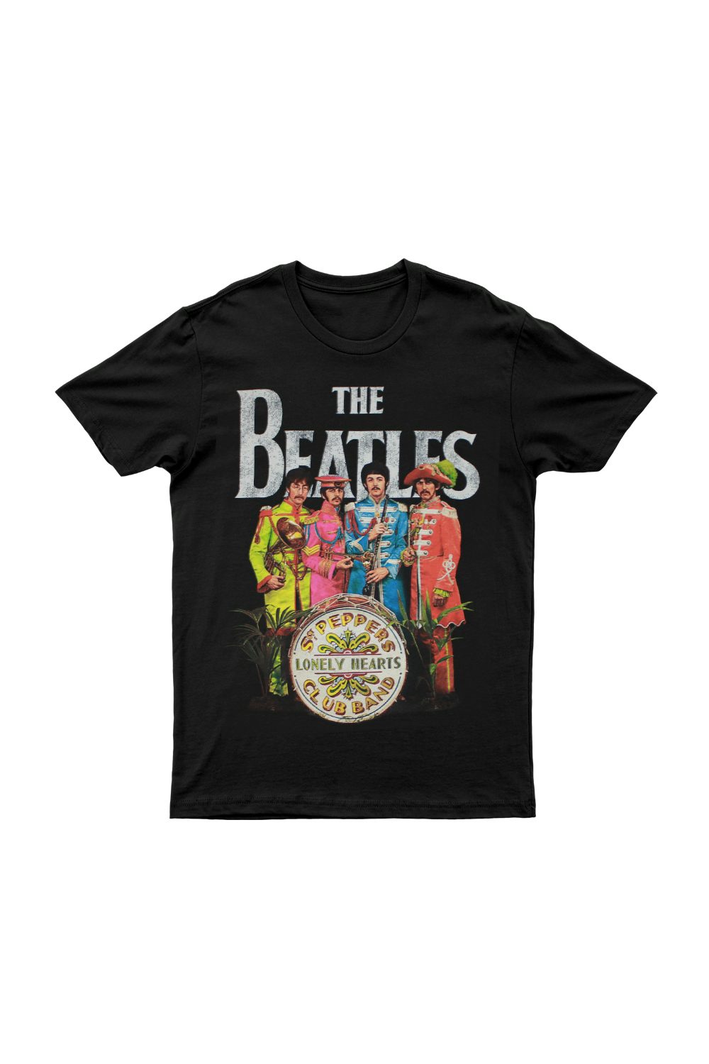 Rock Off Sgt Pepper Vintage Print – T-Shirt Uomo Bianca – XXL