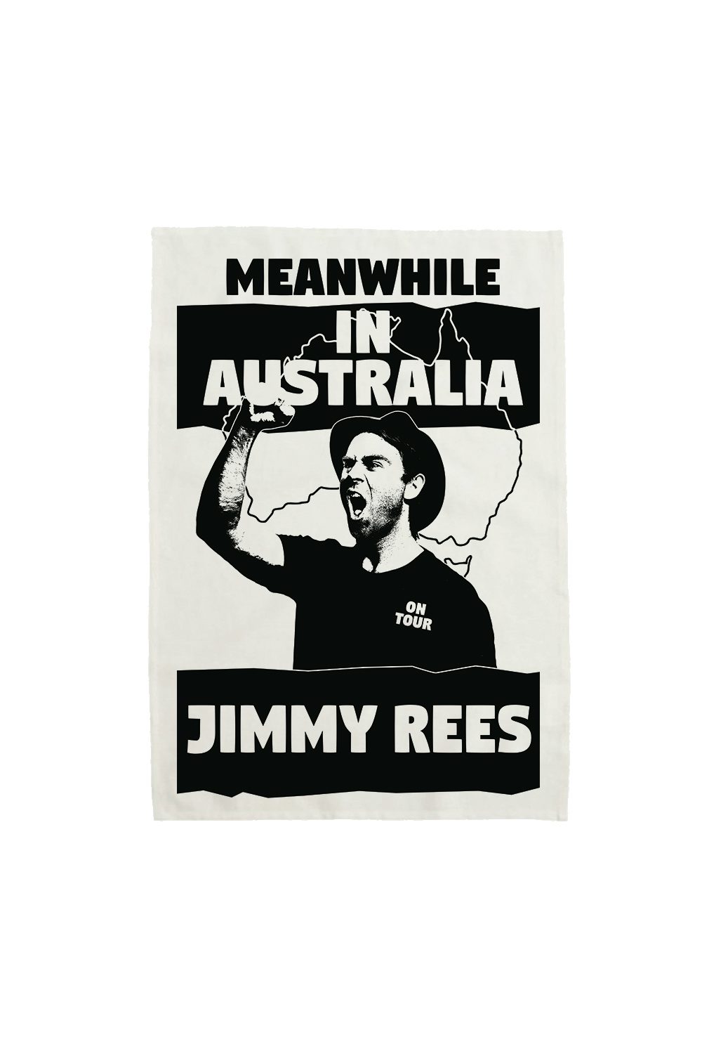 Jimmy Rees MEANWHILE IN AUSTRALIA TEA TOWEL
